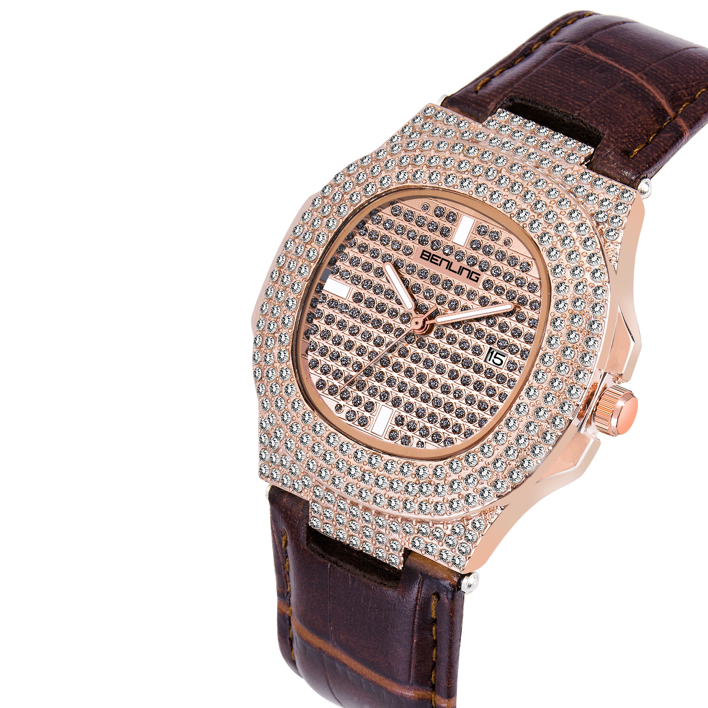 Benling Studded Diamond Analog Watch