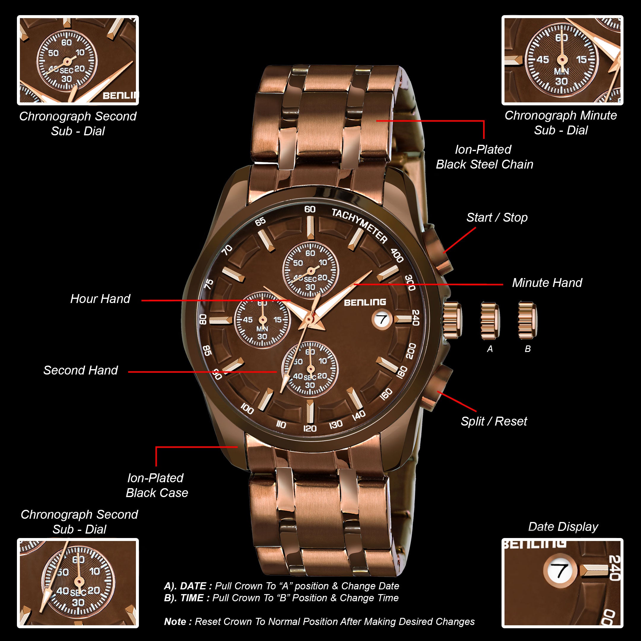 Benling ChronoMaster Watches for Men