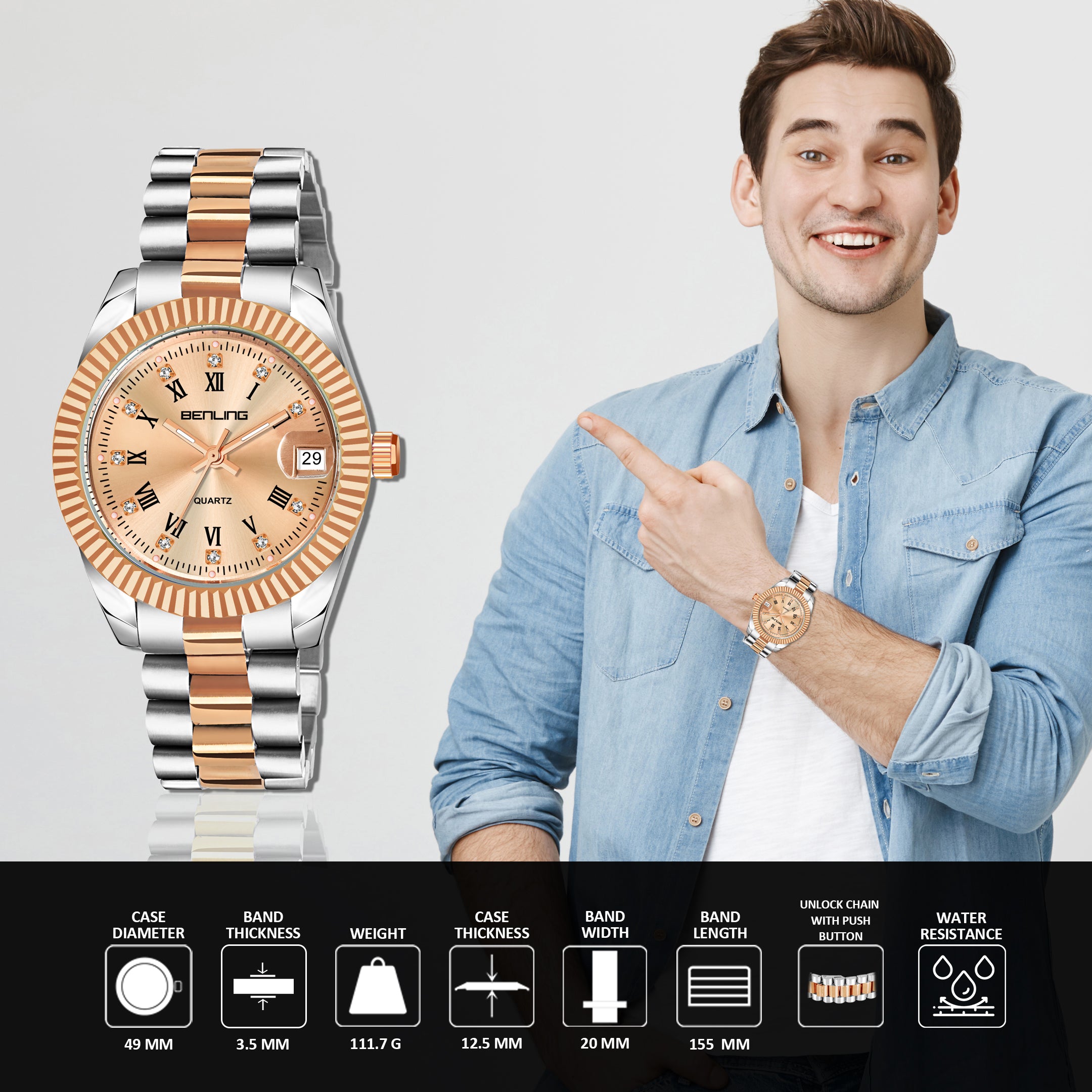 Benling Analogue Wrist Watch for Men