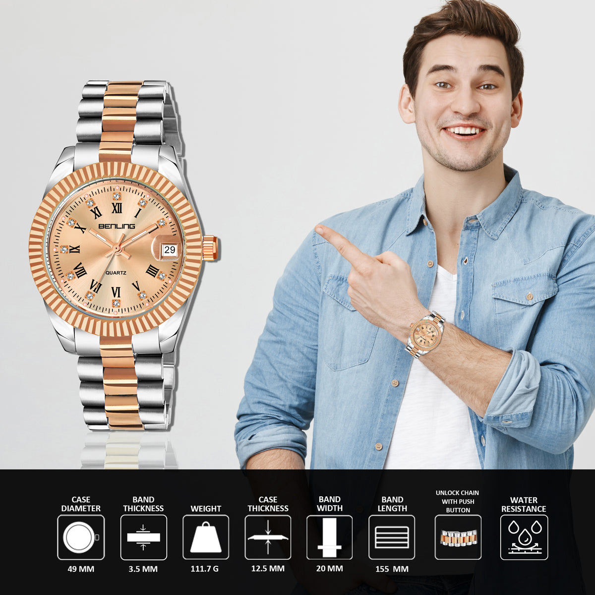 Benling Analogue Wrist Watch for Men Benling
