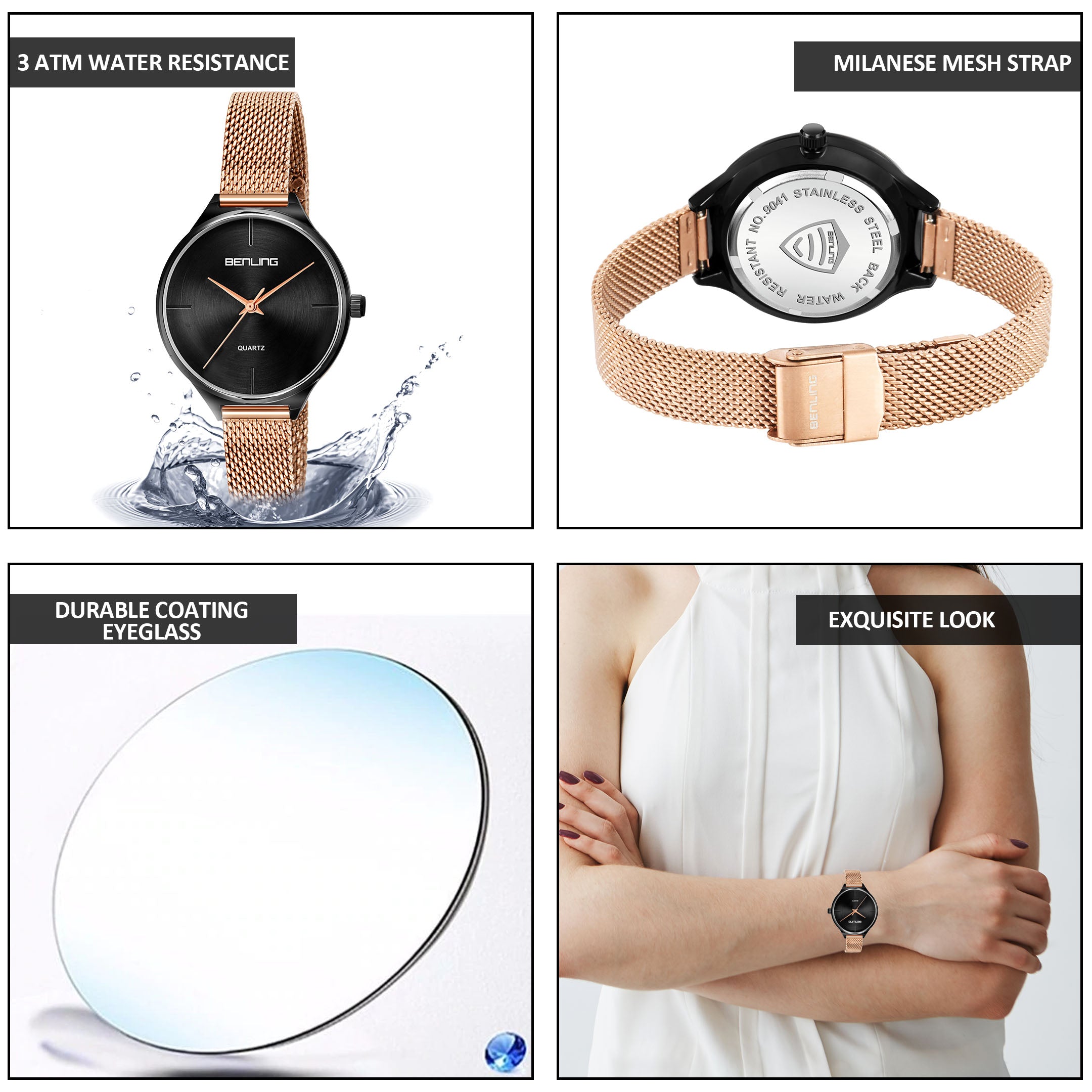 Benling BL-1017 Milanese Series Watch for Women