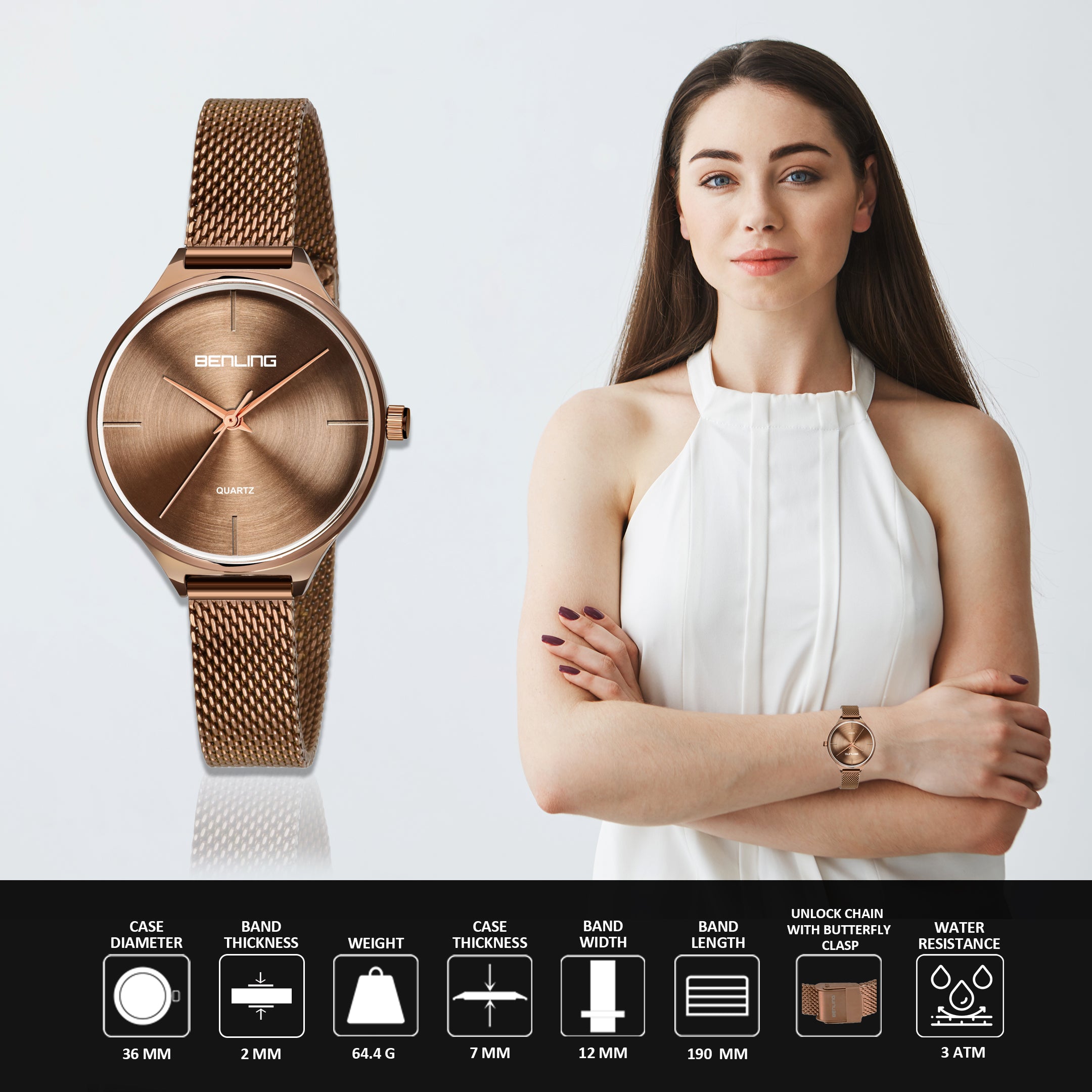 Benling BL-1017 Milanese Series Watch for Women