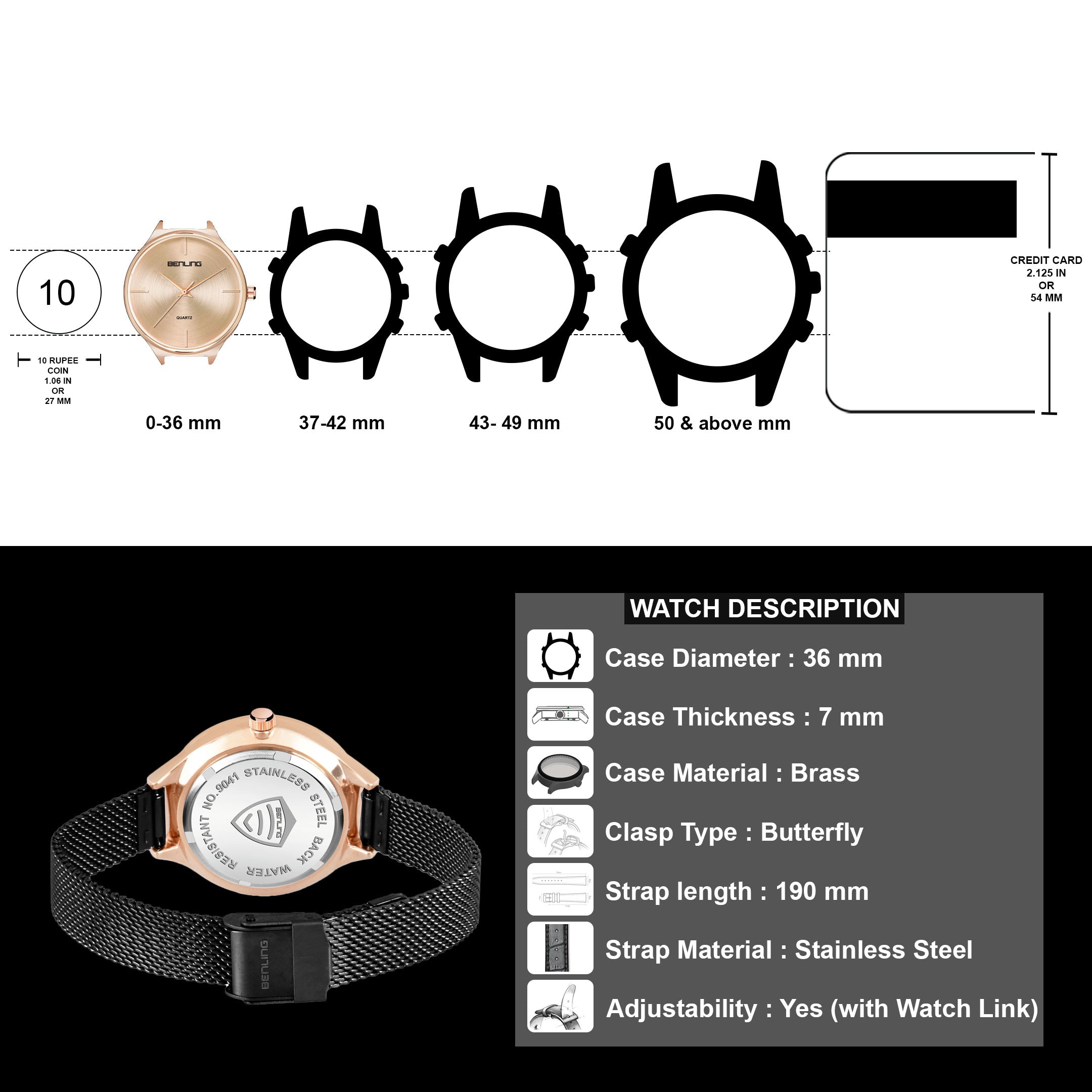 Benling BL-1017 Milanese Series Watch for Women