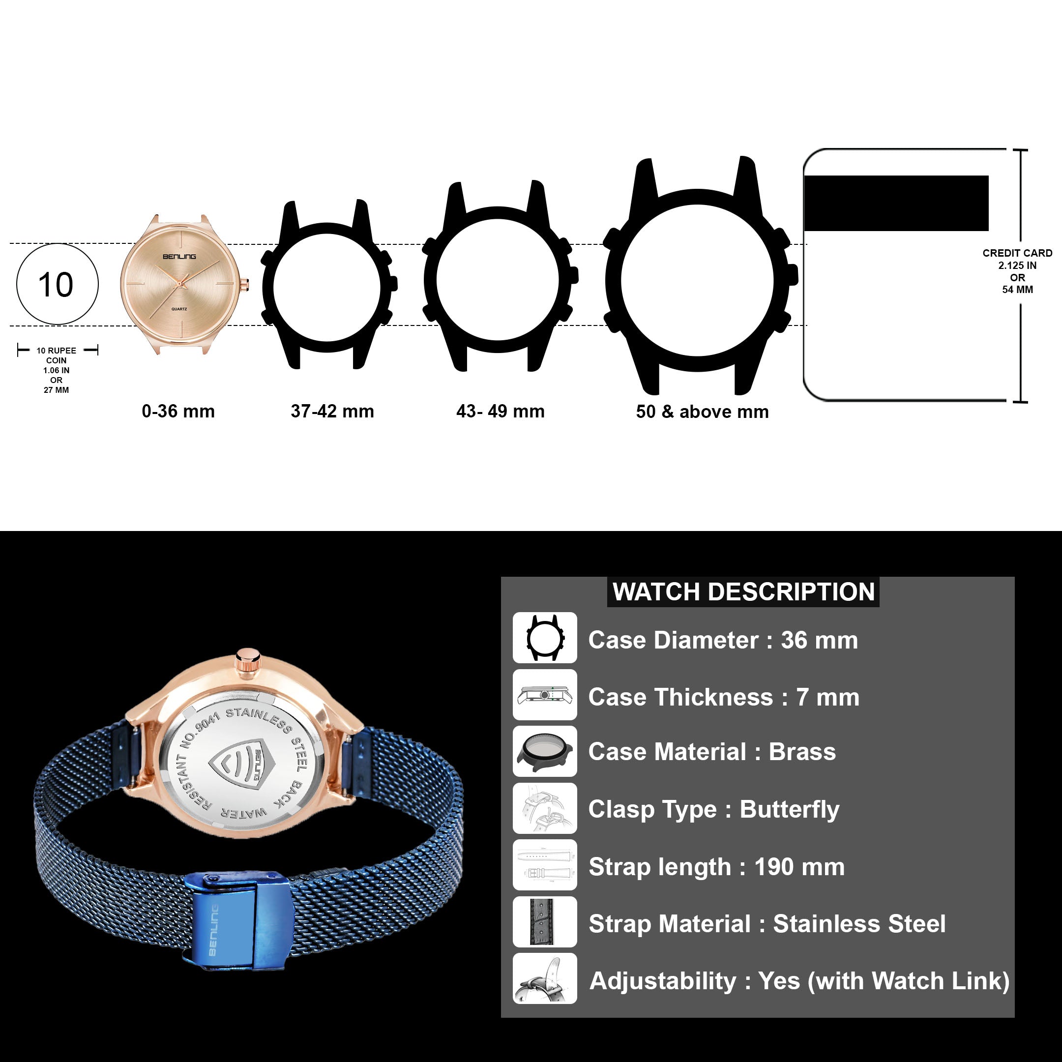 Benling BL-1017 Milanese Series Watch for Women