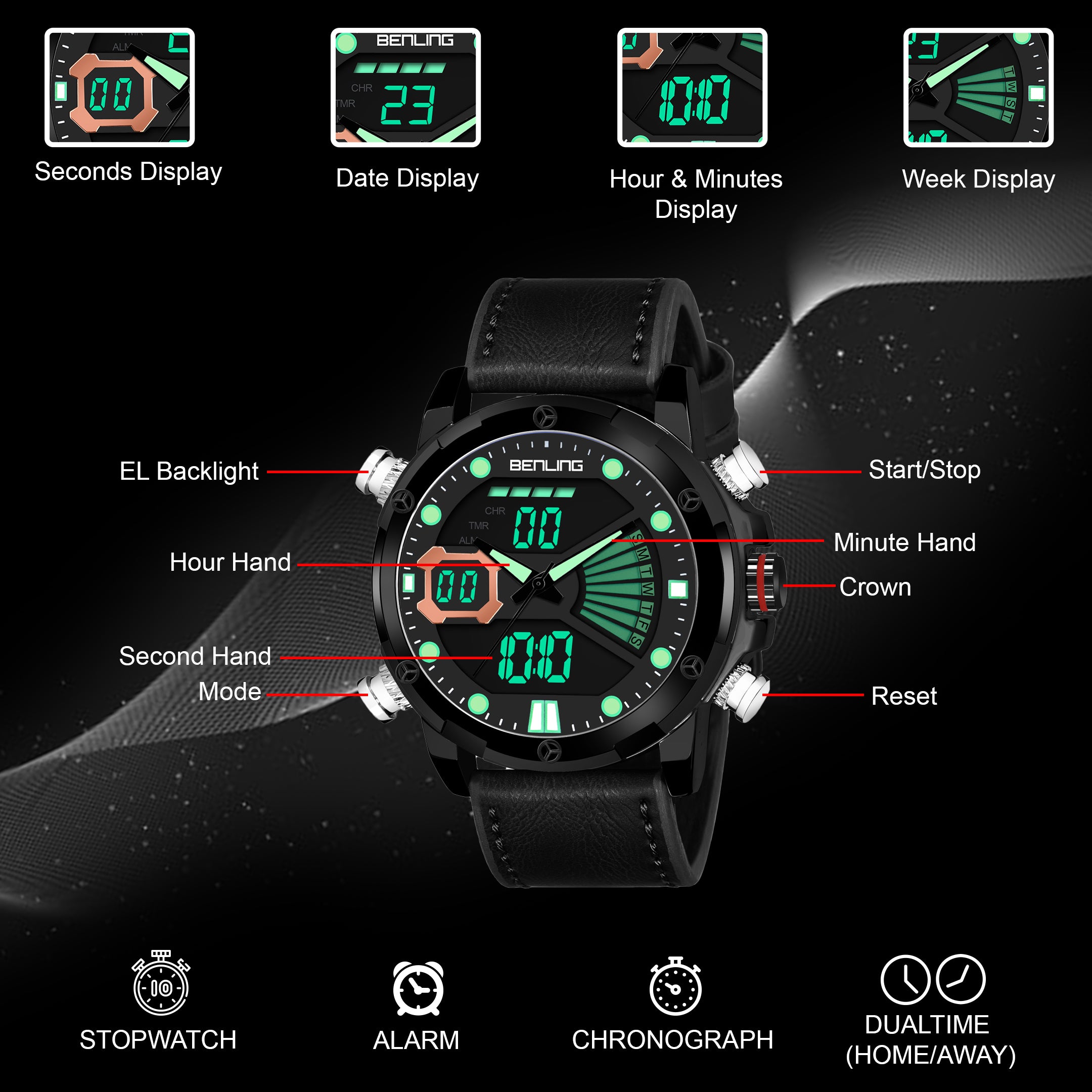 Benling Speedster Ana Digital Watch
