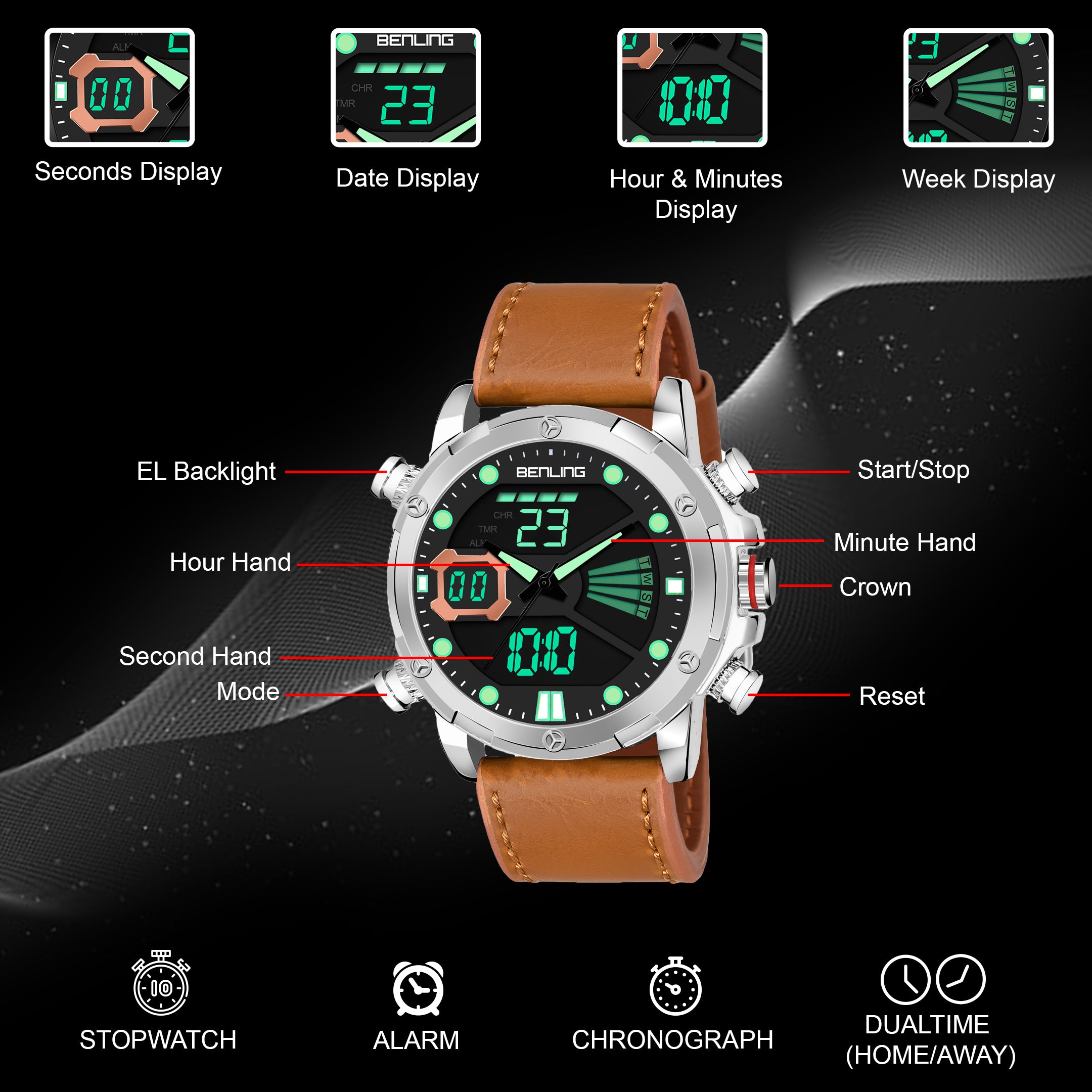 Benling Speedster Ana Digital Watch