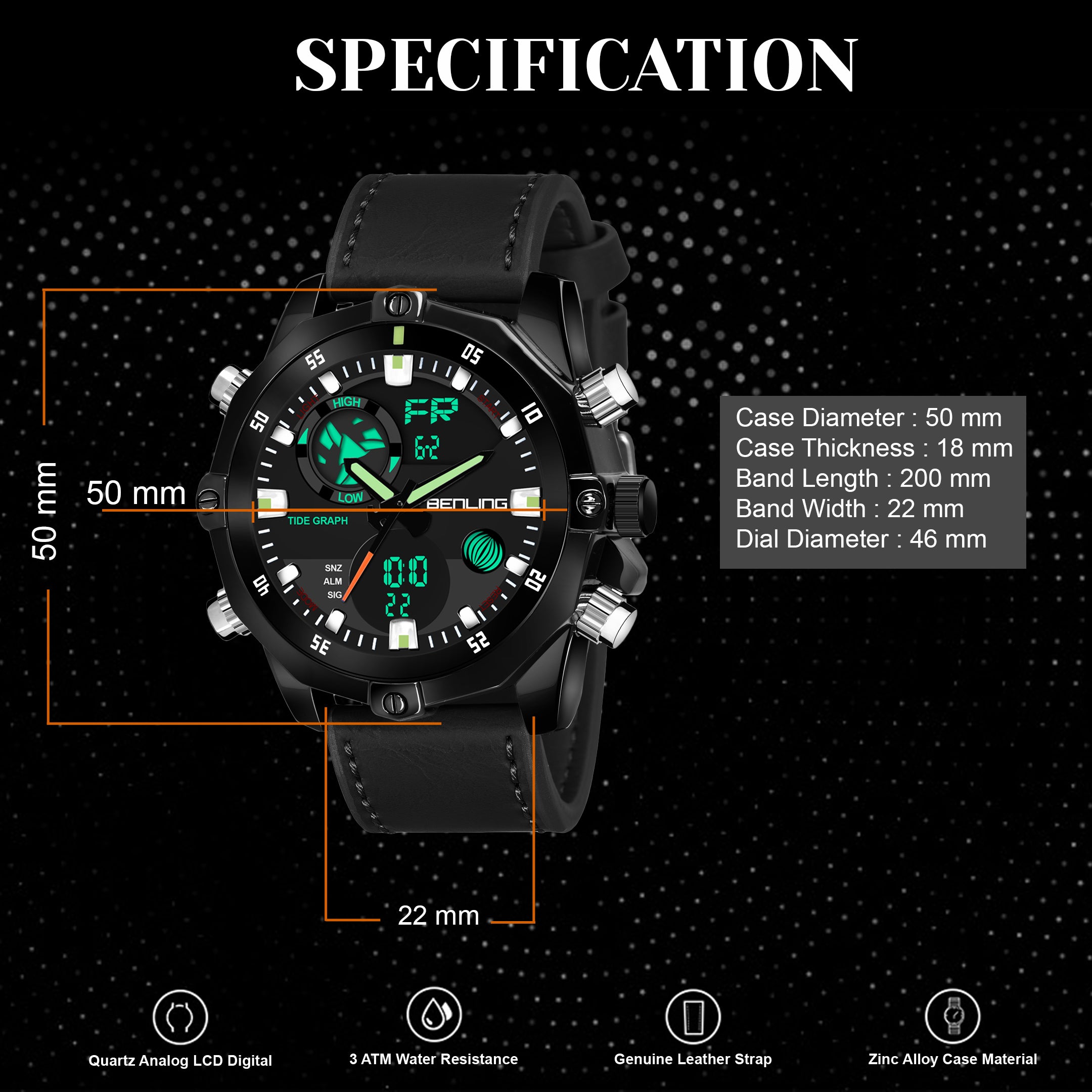 BL1021 Benling Speedster Ana Digital Watch