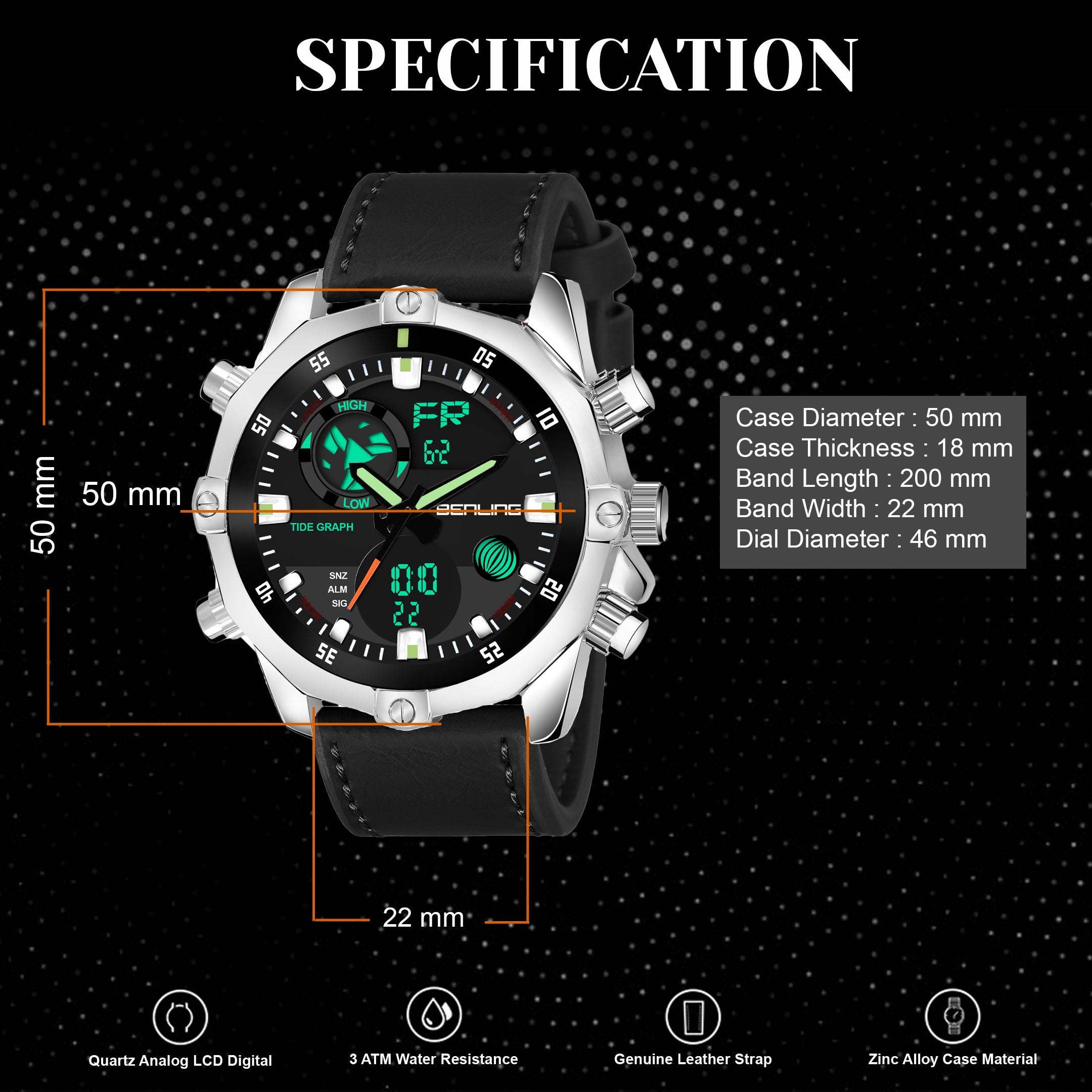 BL1021 Benling Speedster Ana Digital Watch