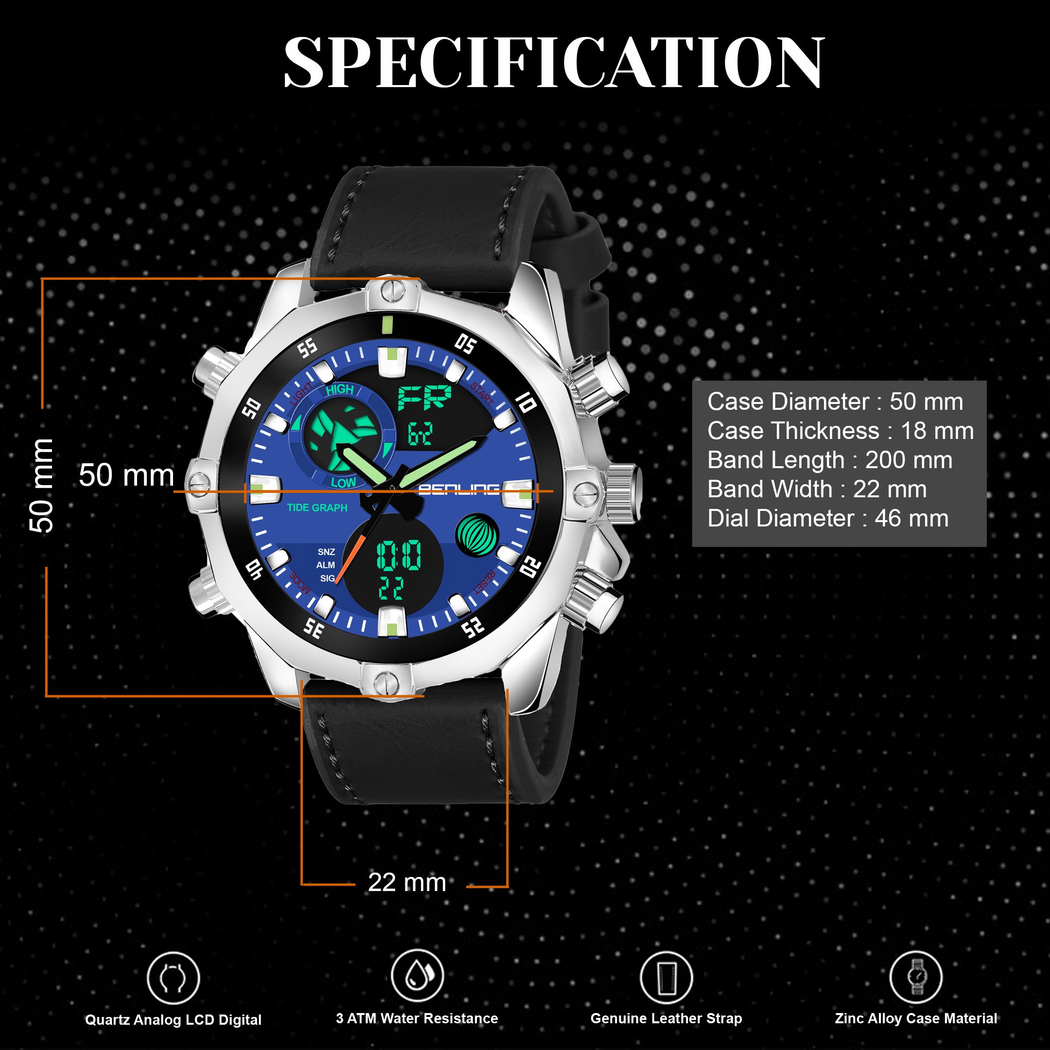 BL1021 Benling Speedster Ana Digital Watch