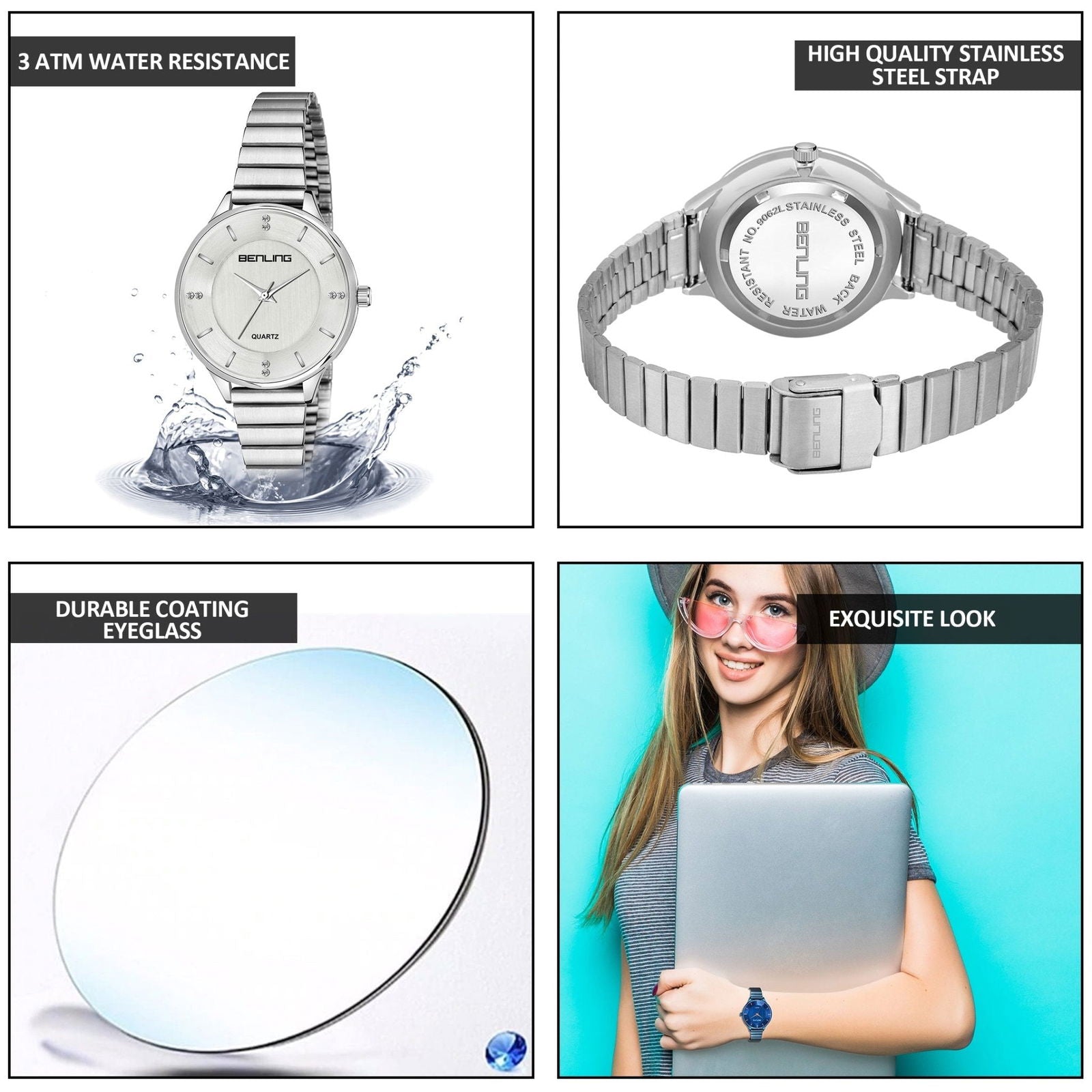 BL-1022-Analog Watch Stainless Steel Long Lasting for Girls | Women