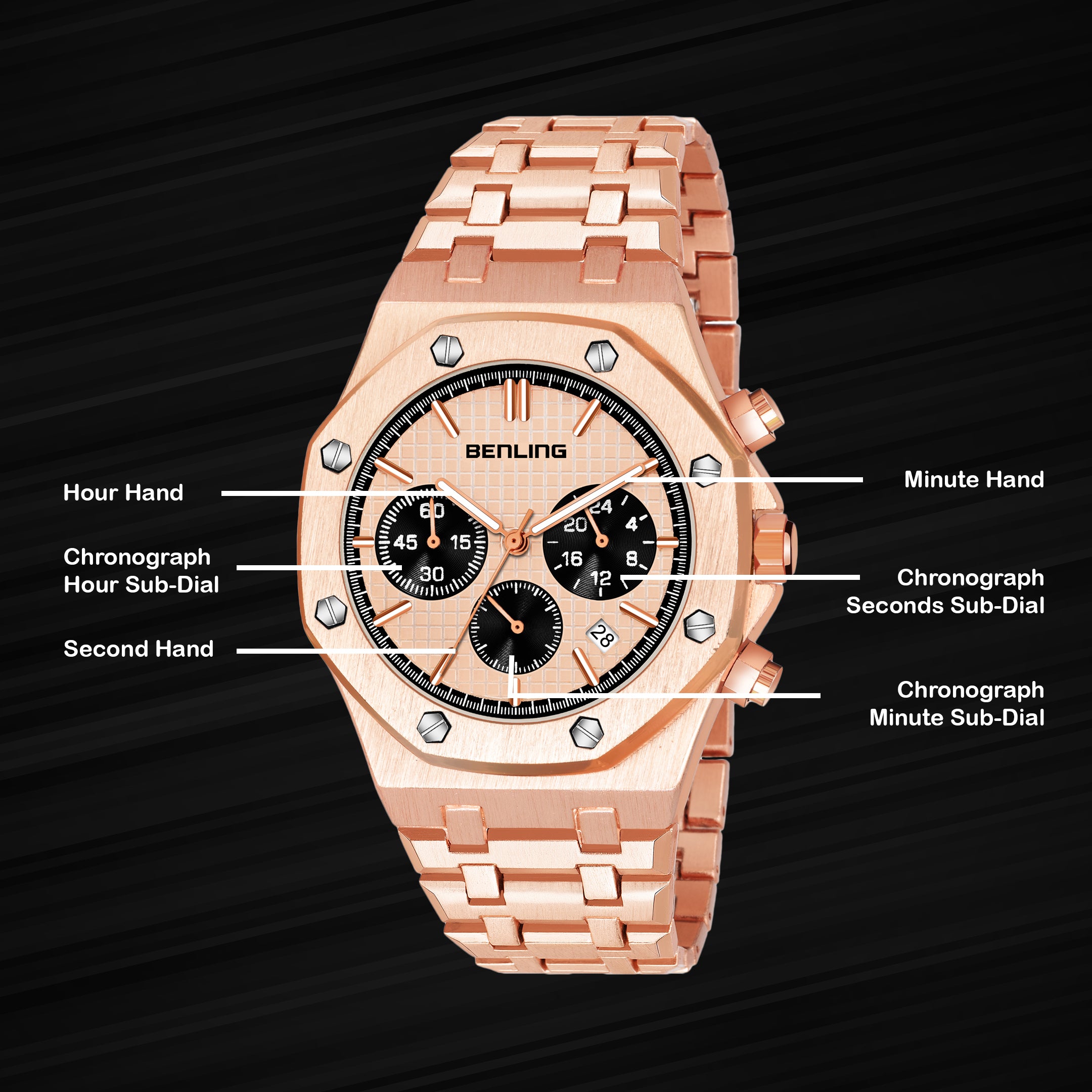 Benling TimeMaster Chronograph Watch for Men