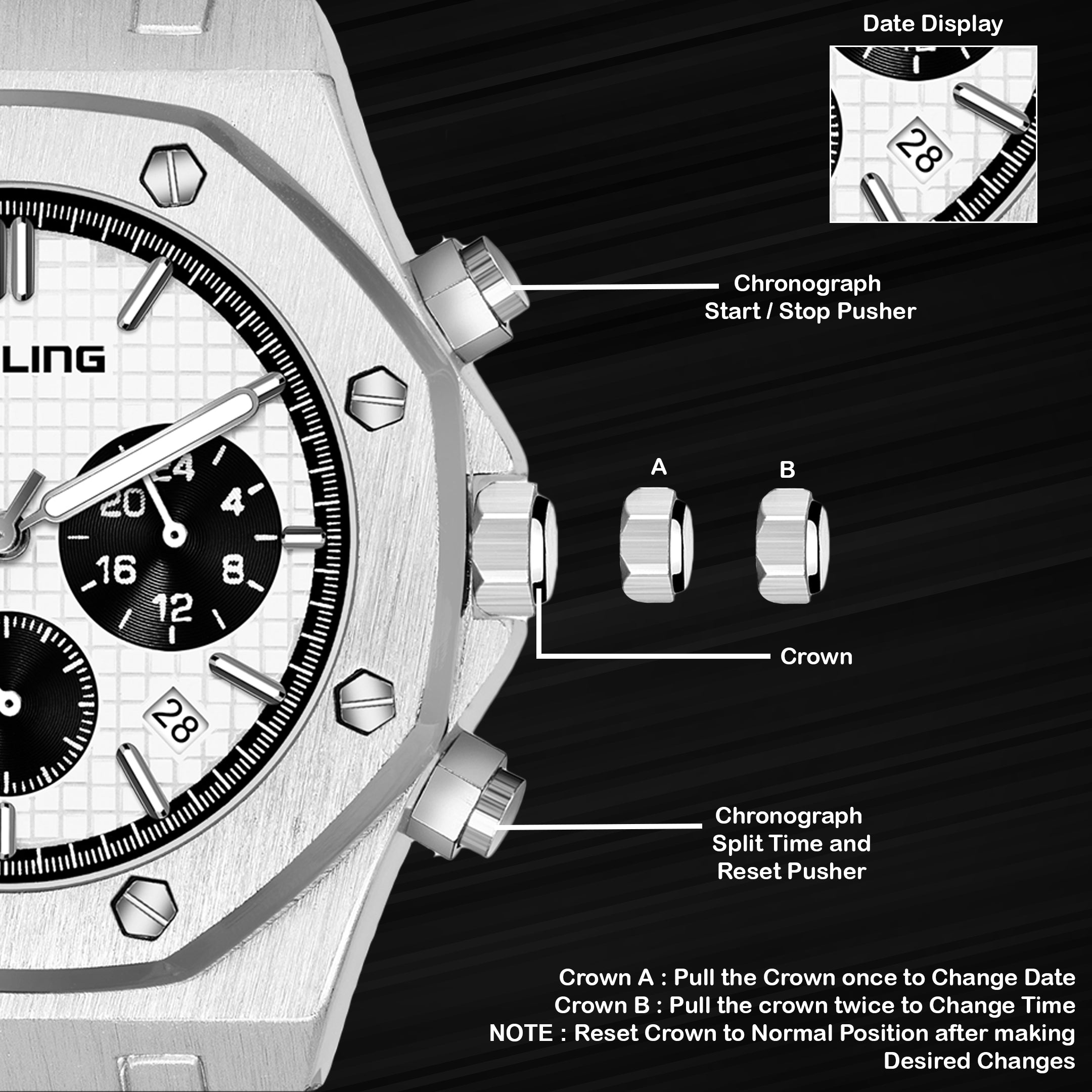 Benling TimeMaster Chronograph Watch for Men