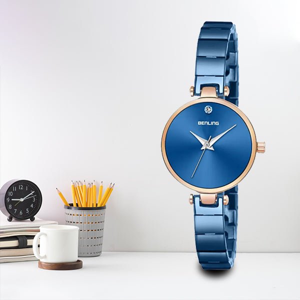 BL-1040-BLK Basic Analog Watch for Women with Stainless Steel