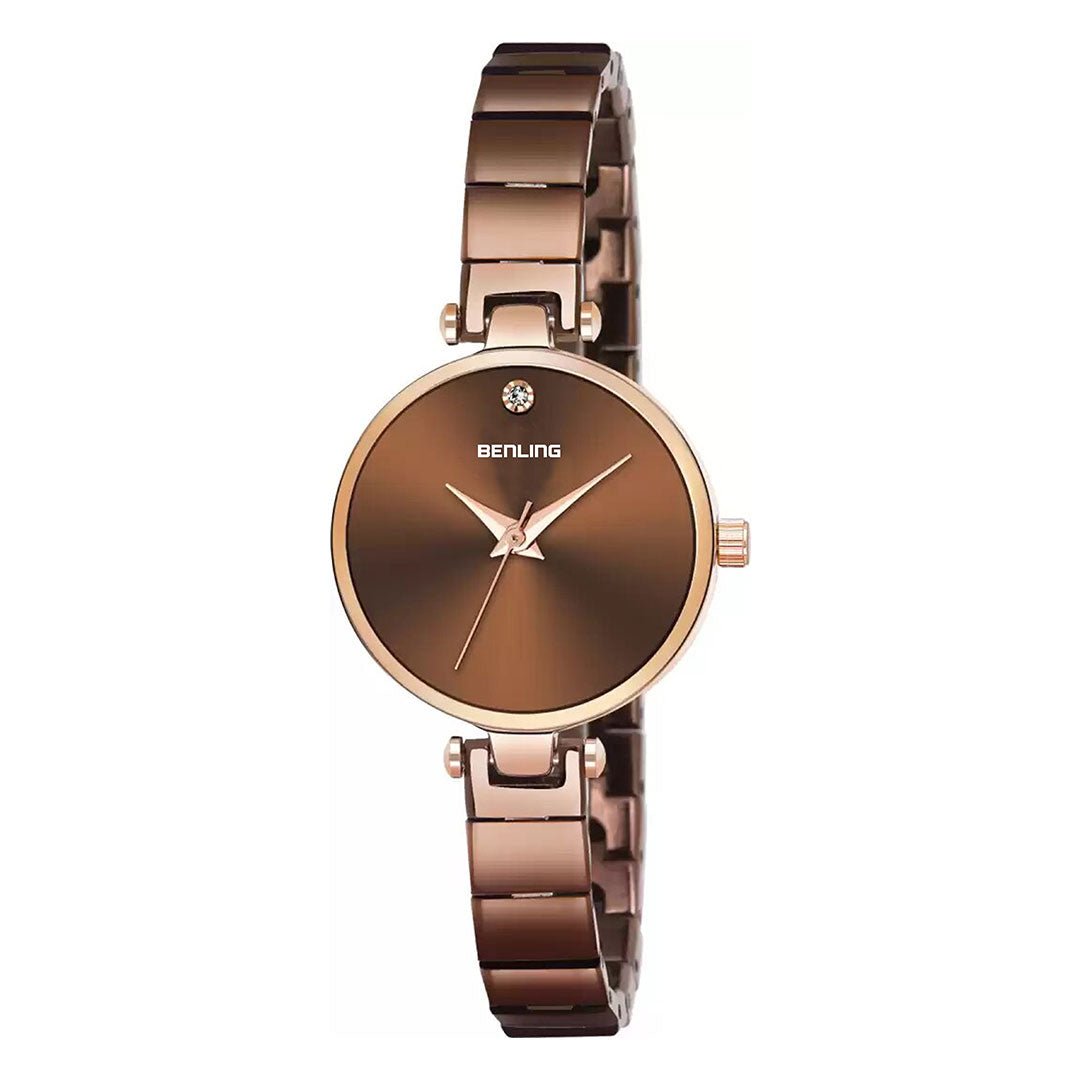 BL-1040-BLK Basic Analog Watch for Women with Stainless Steel