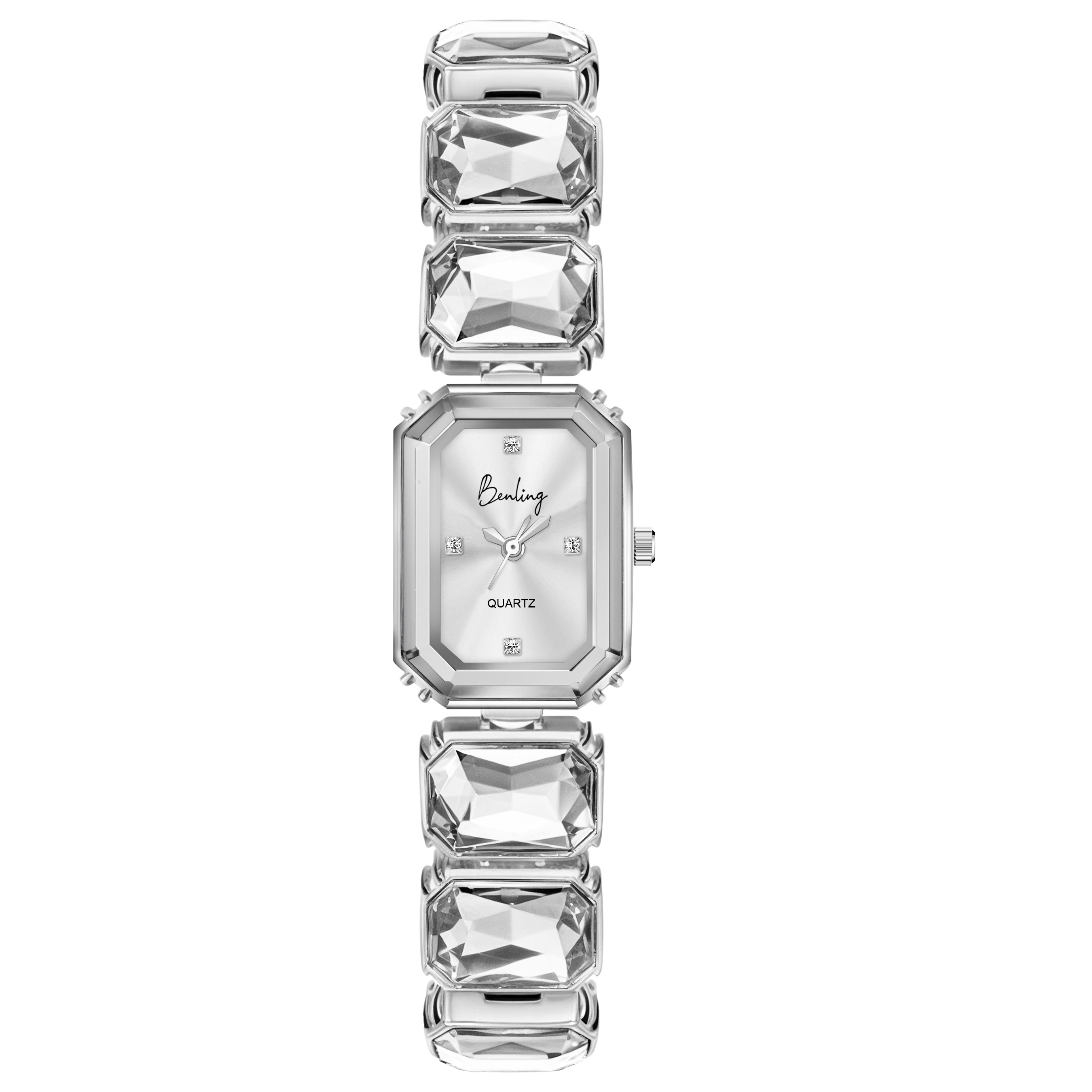 Benling Gift Set – Octagon Cut Bracelet Watch with Orange Pearl Box & Bracelet