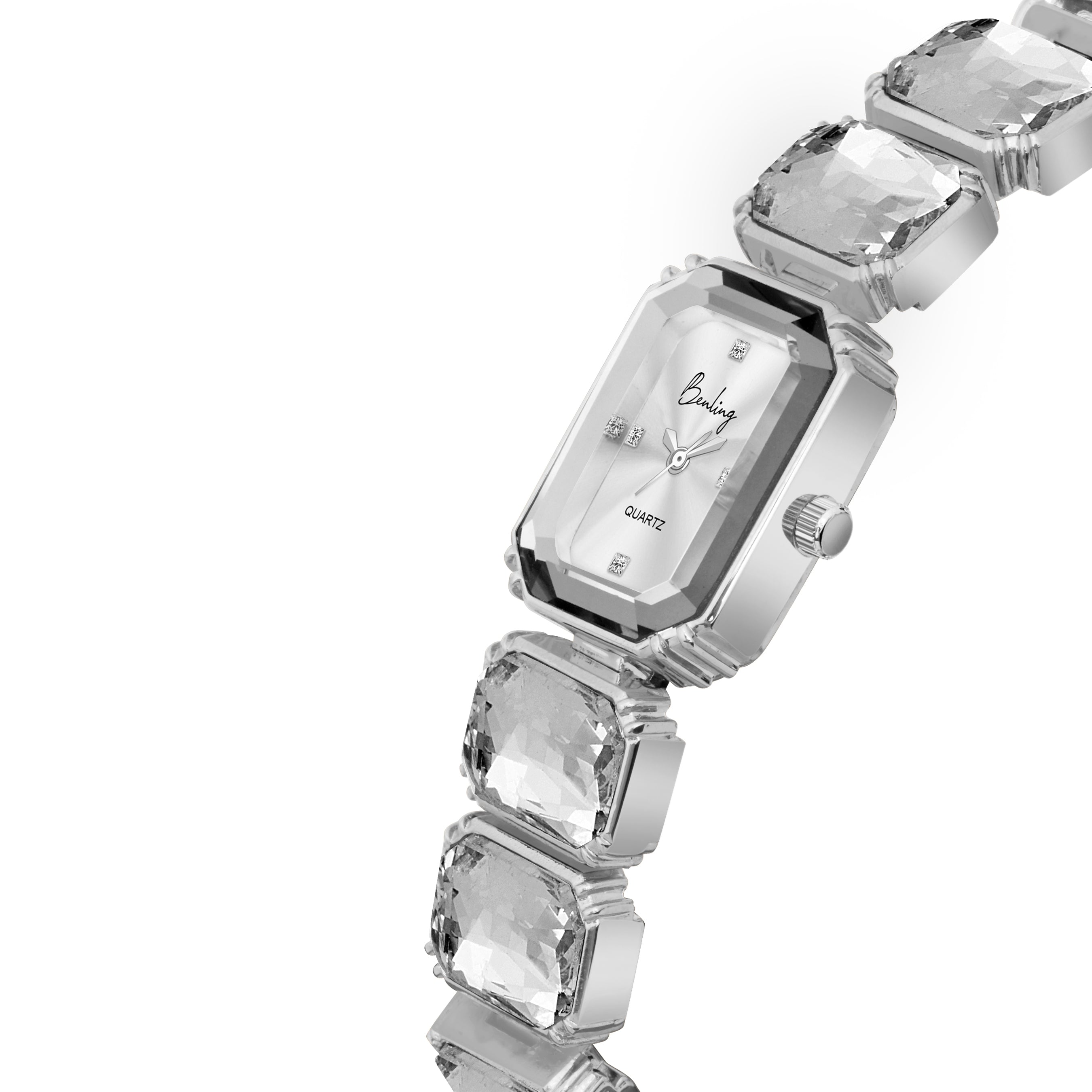 Benling Gift Set – Octagon Cut Bracelet Watch with Orange Pearl Box & Bracelet