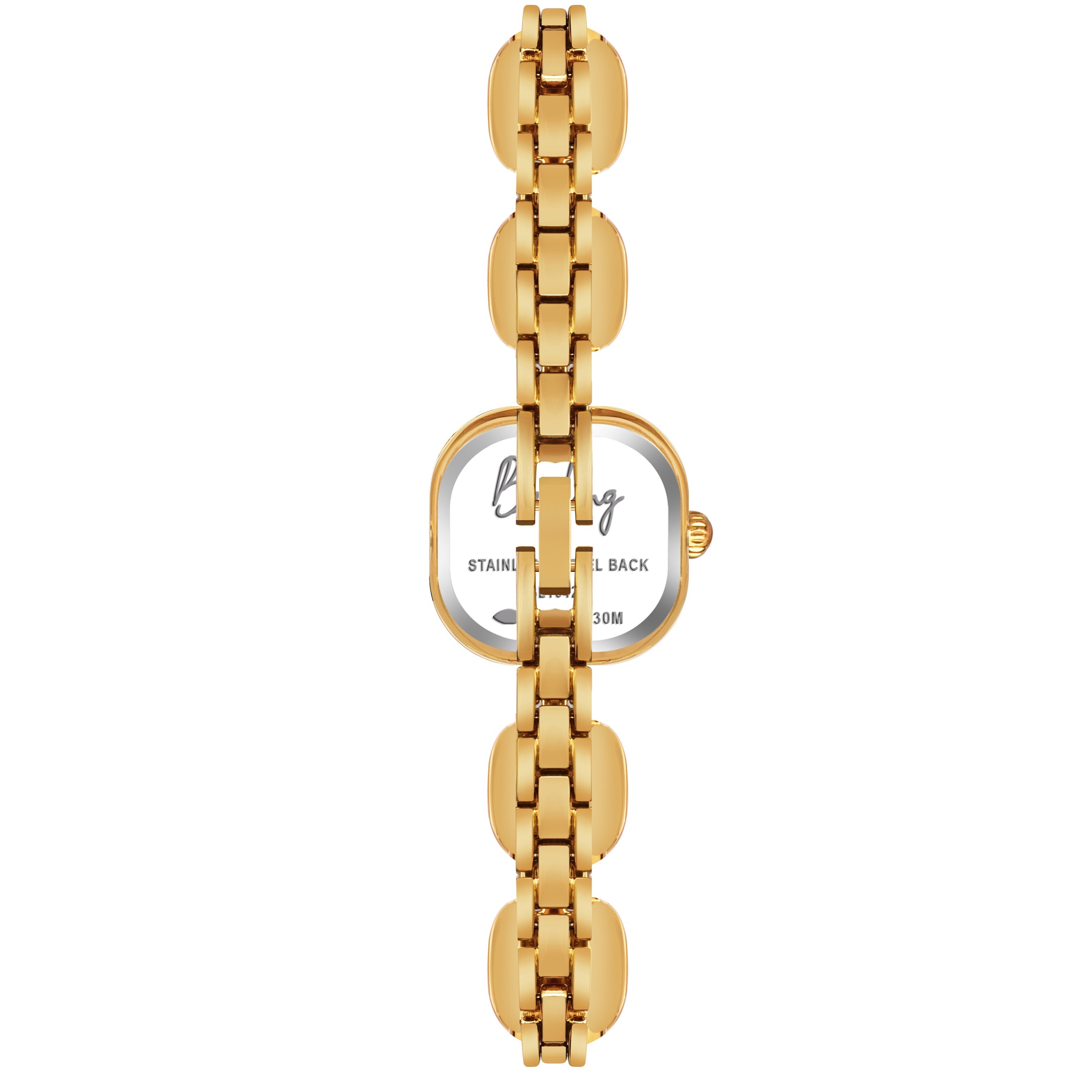 Benling Women's Quartz Watch with Gold Bracelet and Crystal Accents - Gift Set with Pearl Box and Bracelet