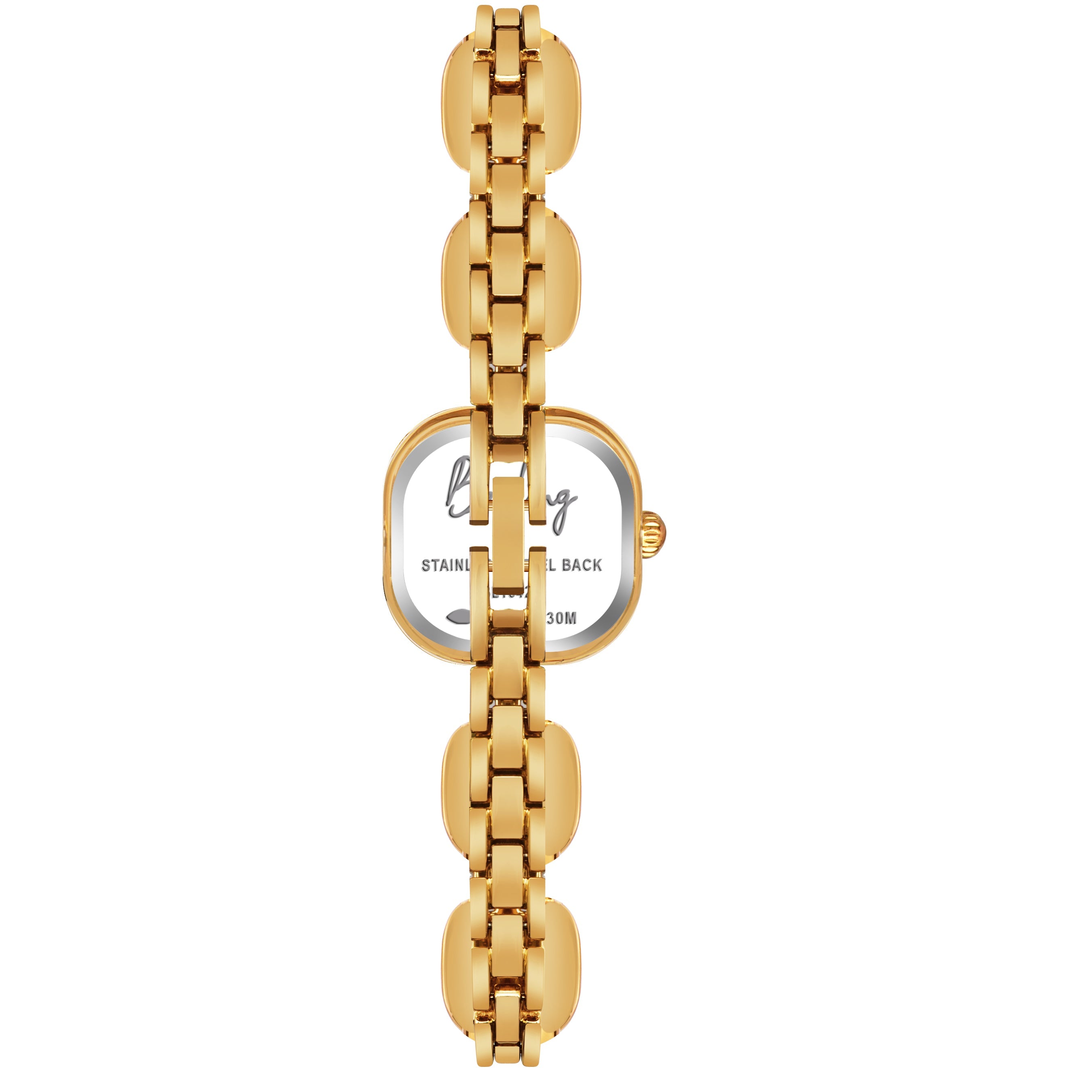 Benling Women's Quartz Watch with Gold Bracelet and Crystal Accents - Gift Set with Pearl Box and Bracelet