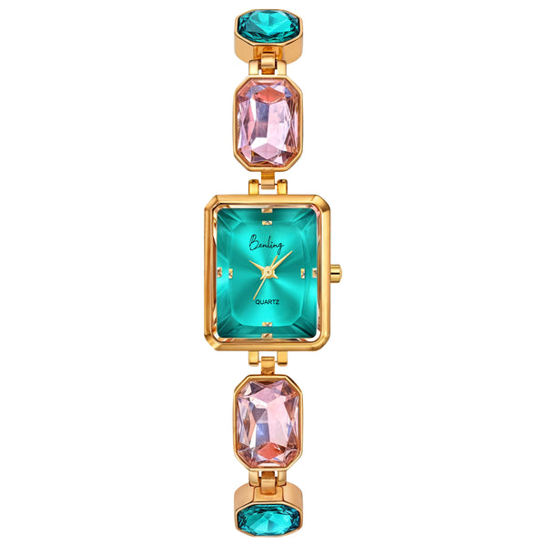 BL1043 Benling Square Gemstone Dial Watch - Luxurious Wrist Watch for Women