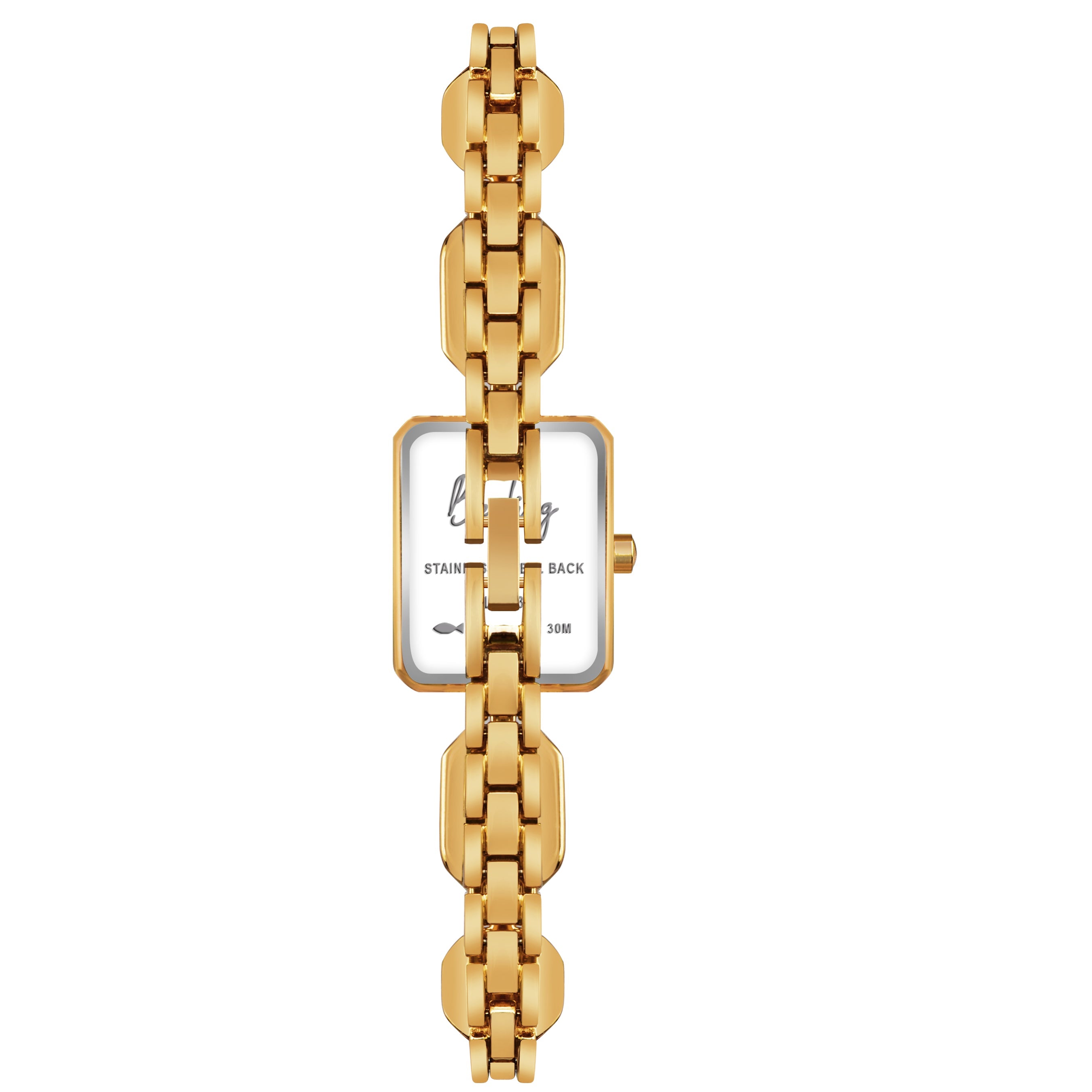 Benling Square Gemstone Dial Watch - Gift Set with Pearl Box and Bracelet