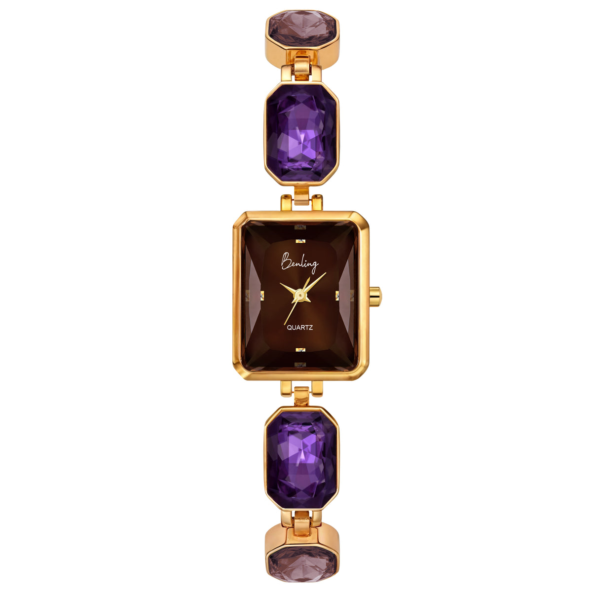 BL1043 Benling Square Gemstone Dial Watch - Luxurious Wrist Watch for Women Benling