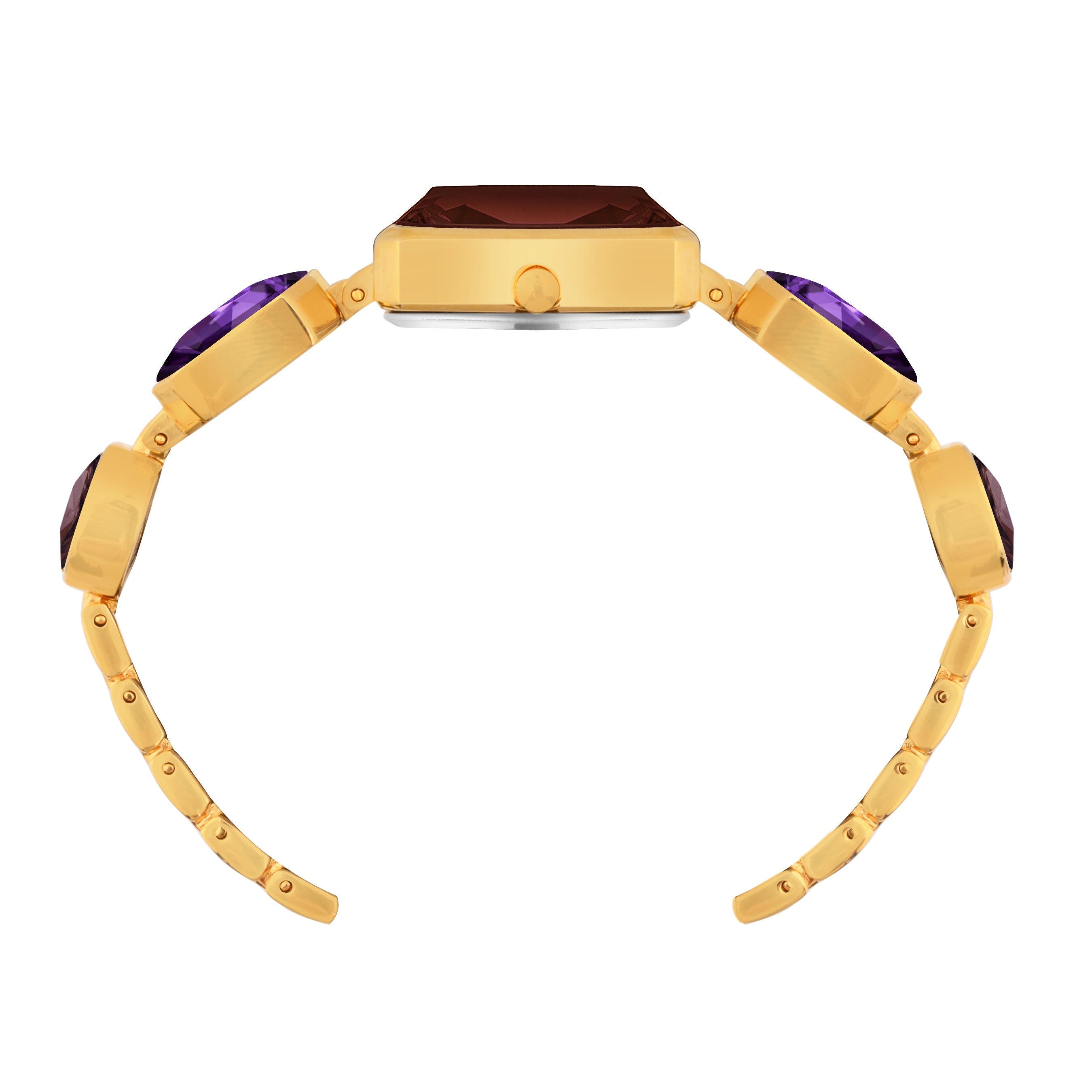 Benling Square Gemstone Dial Watch - Gift Set with Pearl Box and Bracelet