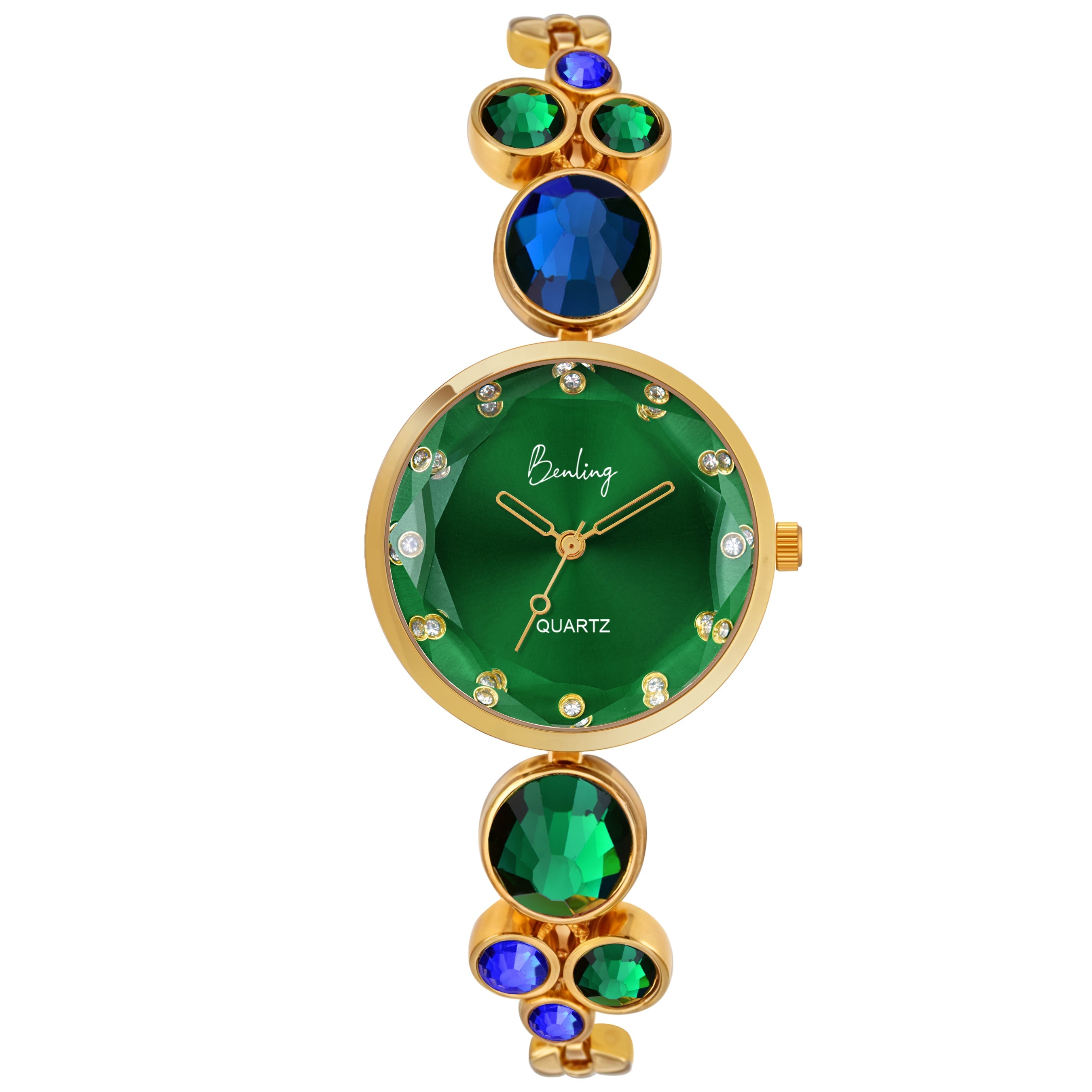 Benling Women's Quartz Watch - with Sapphire Crystal Glass - with Pearl Box and Bracelet