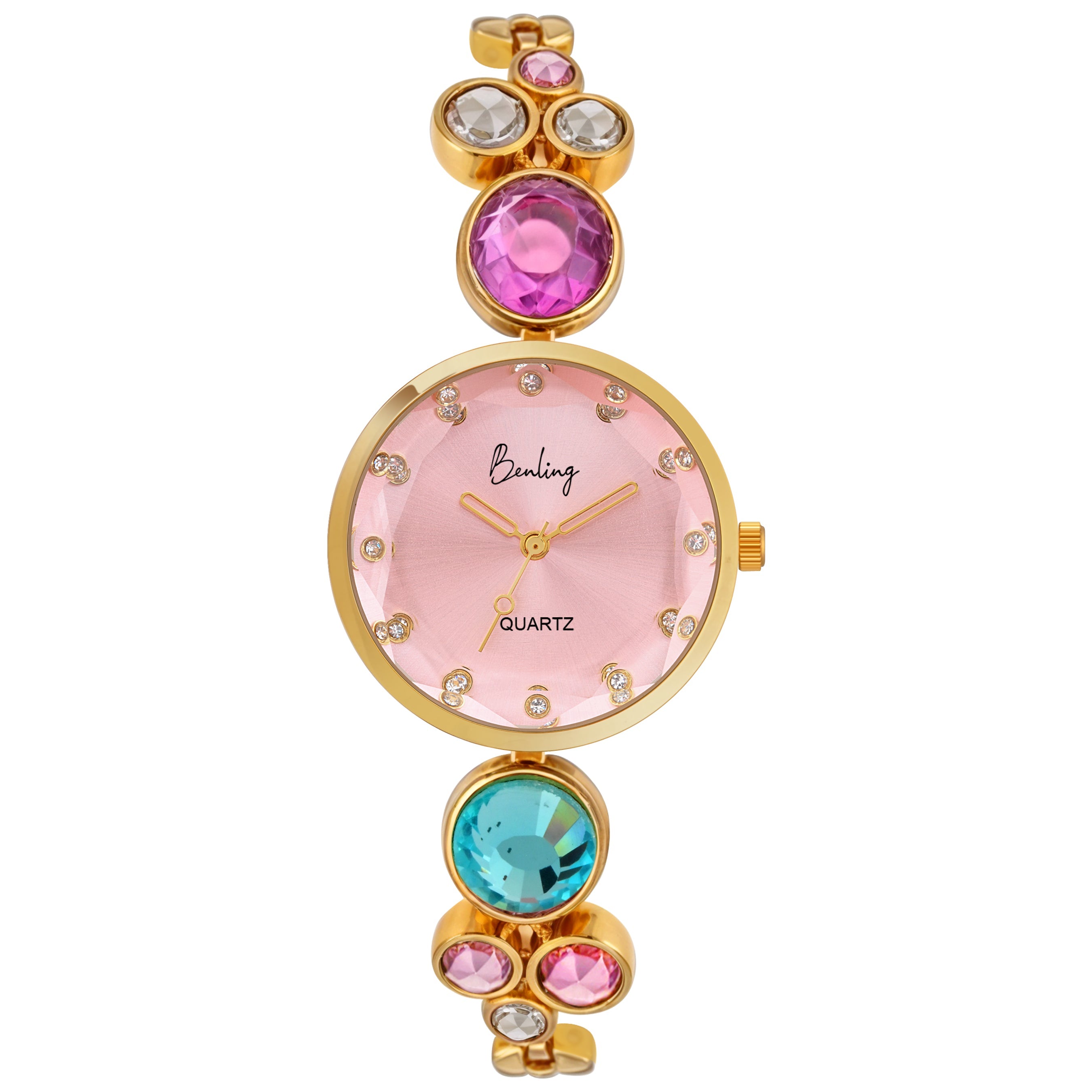 Benling Women's Quartz Watch - with Sapphire Crystal Glass - with Pearl Box and Bracelet