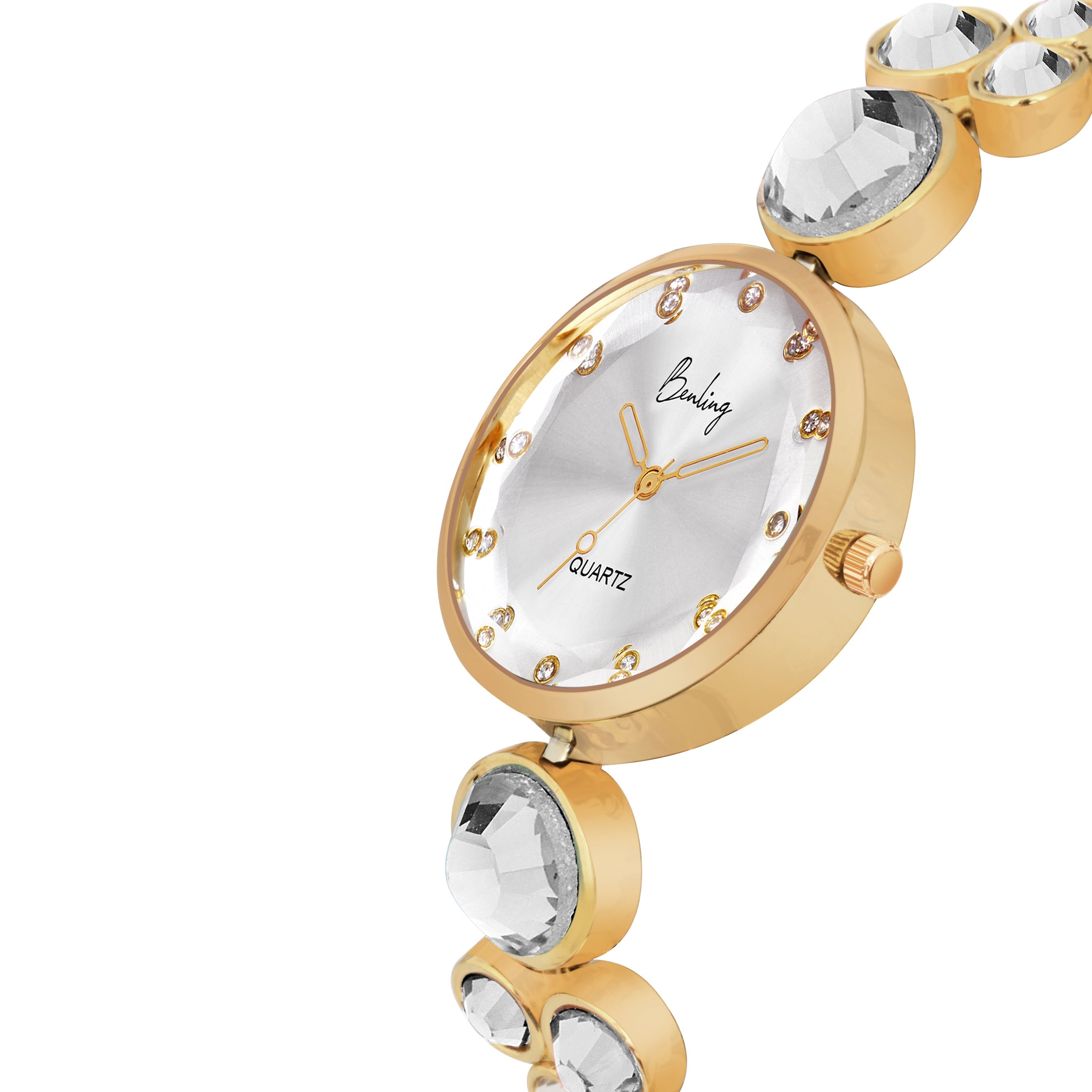Benling Women's Quartz Watch - with Sapphire Crystal Glass - with Pearl Box and Bracelet