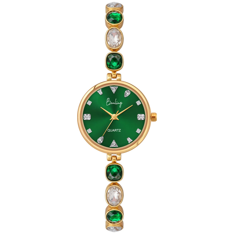 Benling Elegant Crystal-Studded Quartz Watch for Women – Luxury Design with Sparkling Stones BL-1045