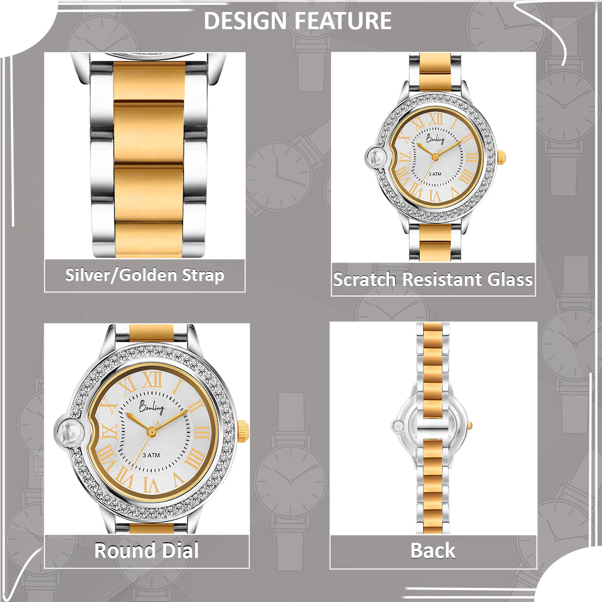 Benling Women’s Nano Projection Watch Gift Set – Says 