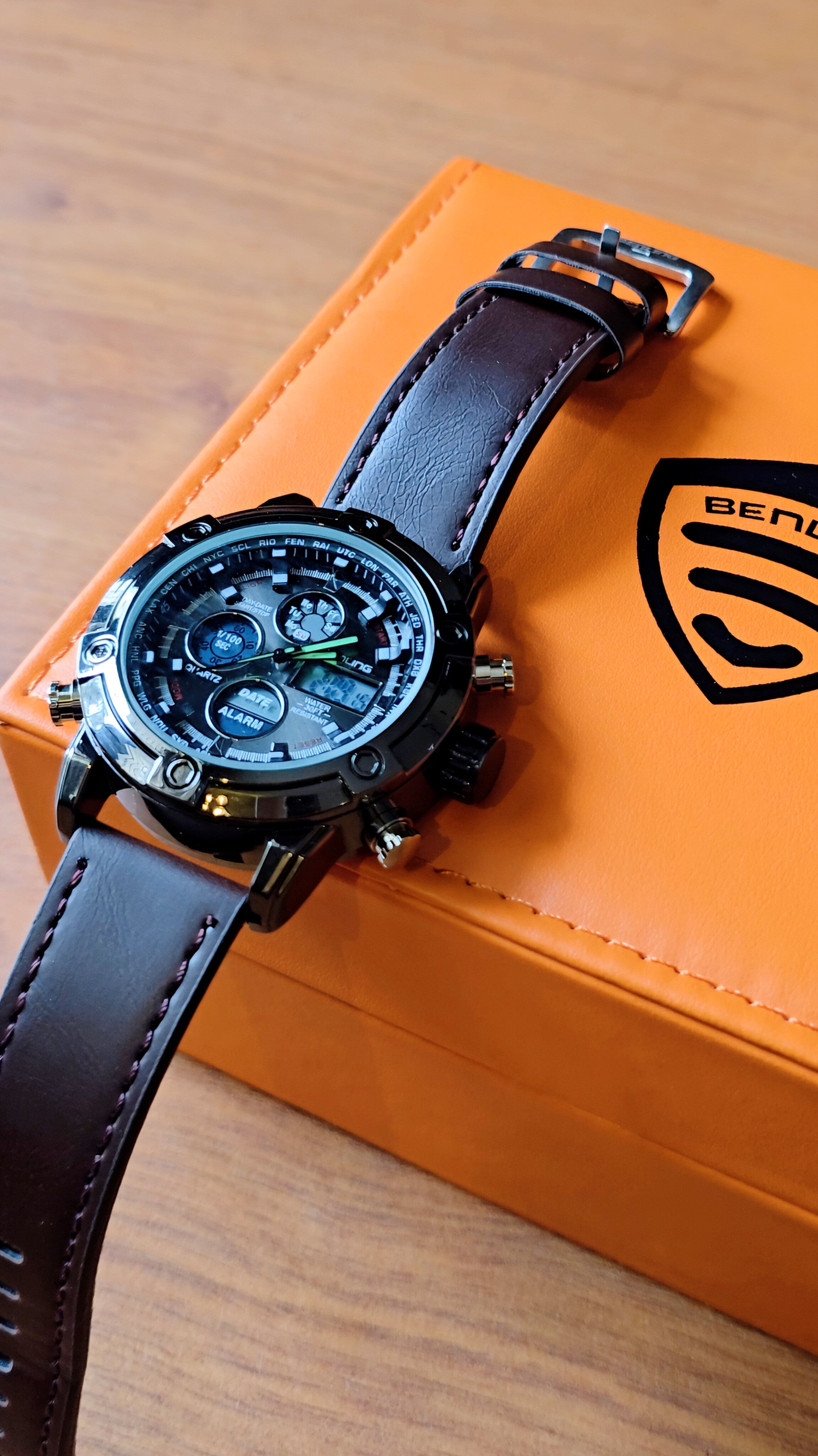 Benling Iconic Ana-Digital Watch for Men – Now with Stainless Steel Chain and Leatherette Strap | EL Backlight | Dual Time