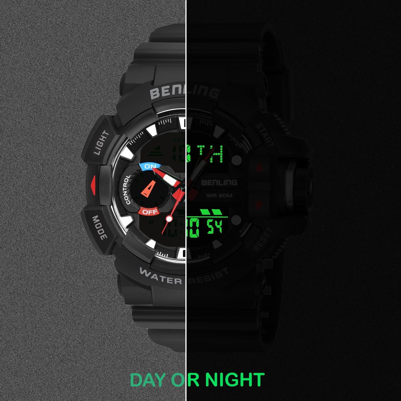 Benling Affordable and Durable Ana-Digital Watch with EL Backlight-SKBLANDG-6005