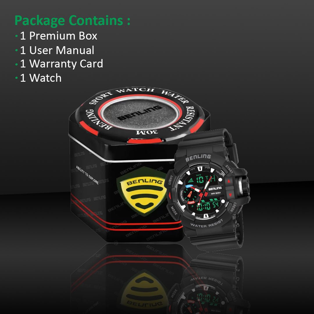 Benling Affordable and Durable Ana-Digital Watch with EL Backlight-SKBLANDG-6005