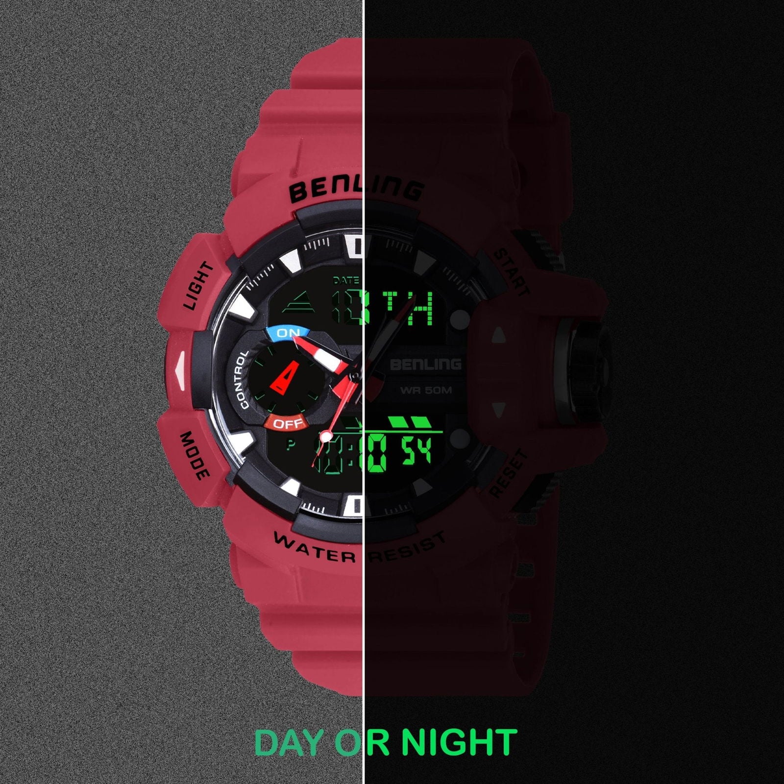 Benling Affordable and Durable Ana-Digital Watch with EL Backlight-SKBLANDG-6005