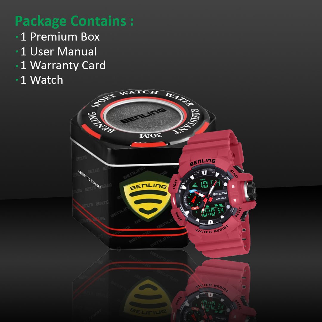 Benling Affordable and Durable Ana-Digital Watch with EL Backlight-SKBLANDG-6005