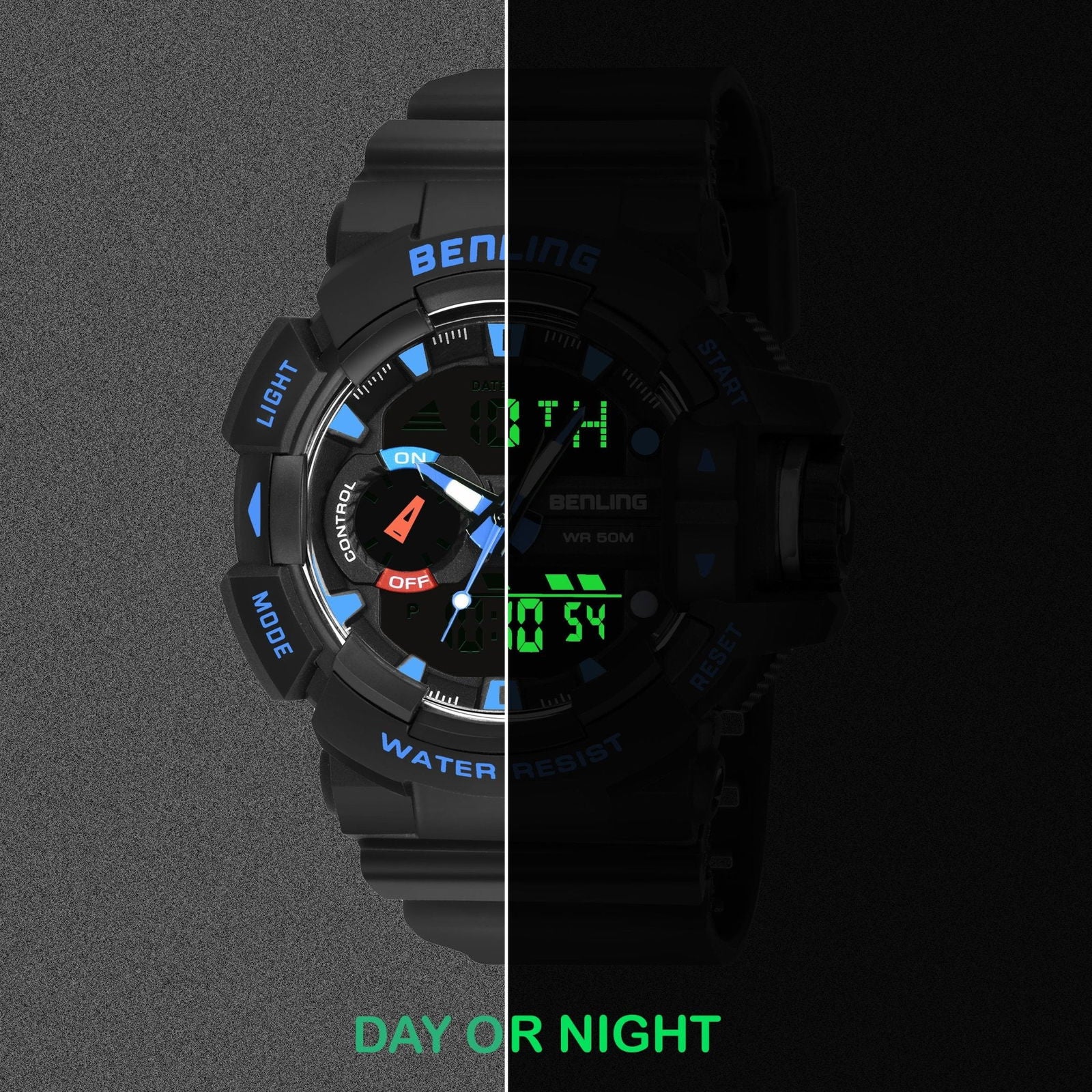 Benling Affordable and Durable Ana-Digital Watch with EL Backlight-SKBLANDG-6005