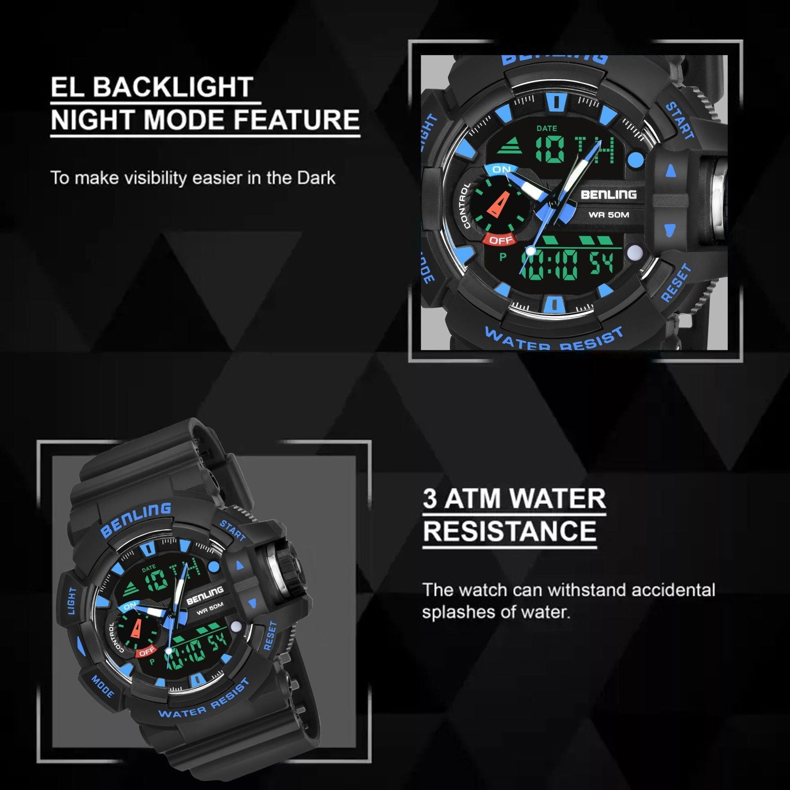 Benling Affordable and Durable Ana-Digital Watch with EL Backlight-SKBLANDG-6005