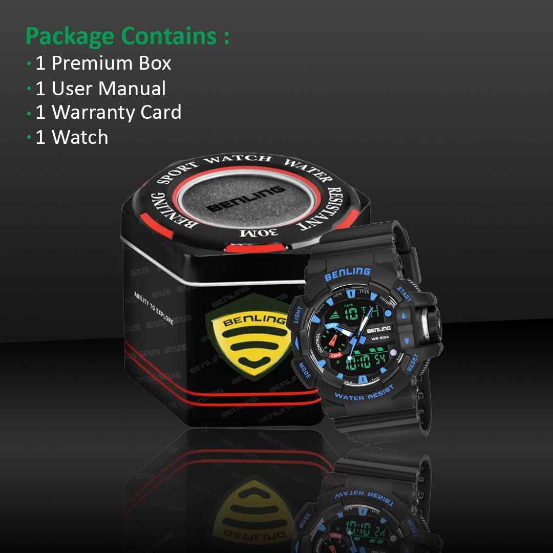 Benling Affordable and Durable Ana-Digital Watch with EL Backlight-SKBLANDG-6005