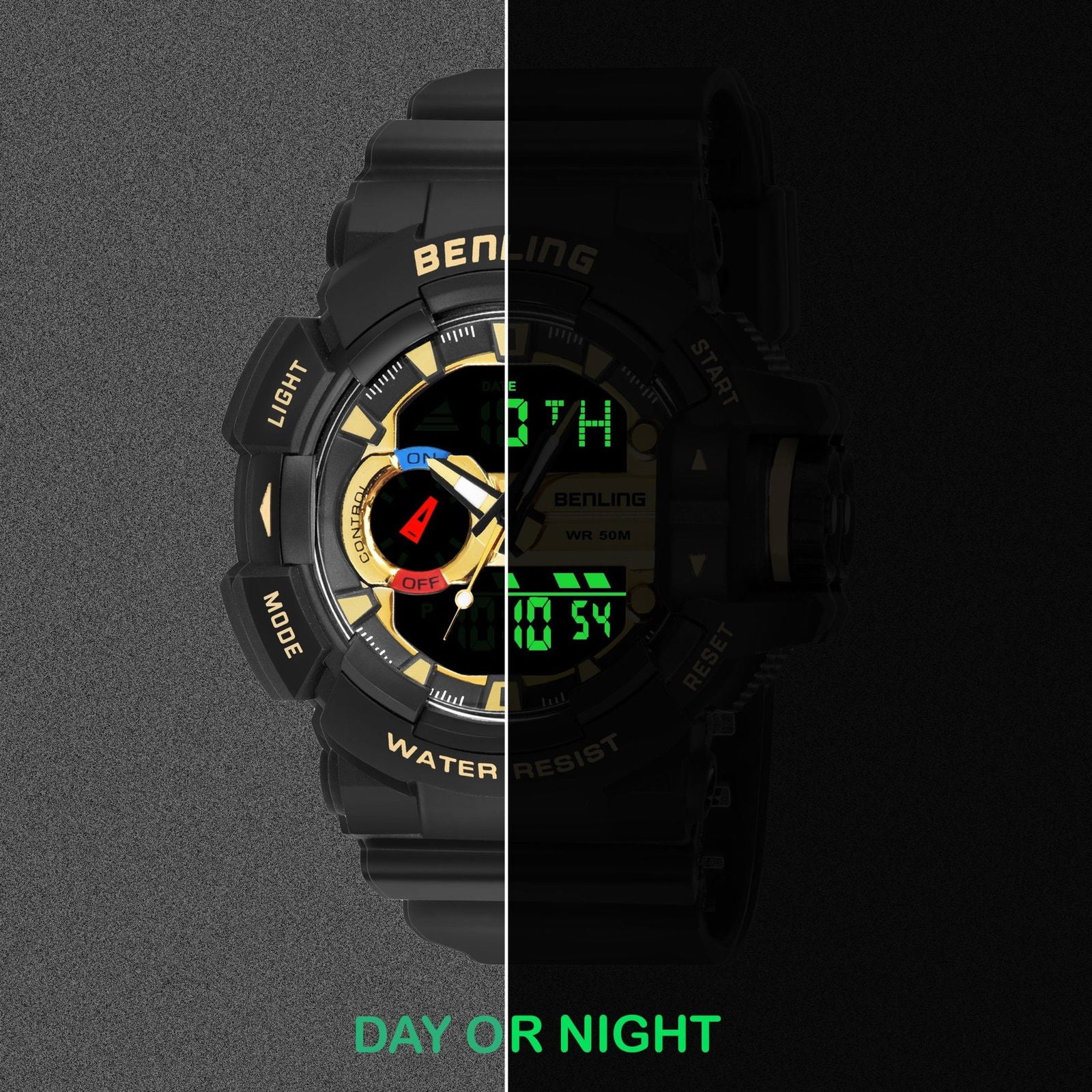 Benling Affordable and Durable Ana-Digital Watch with EL Backlight-SKBLANDG-6005