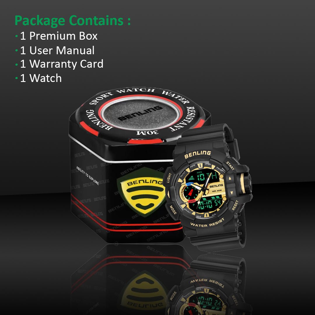 Benling Affordable and Durable Ana-Digital Watch with EL Backlight-SKBLANDG-6005