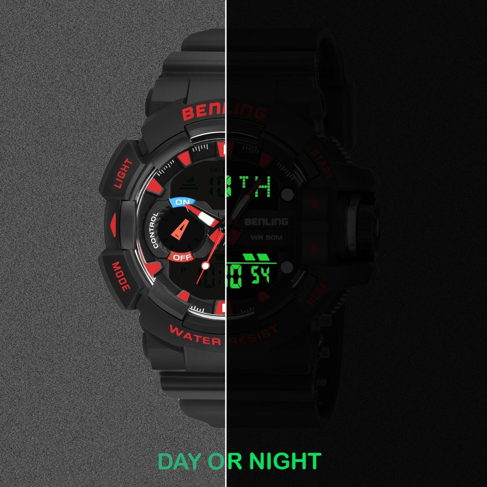 Benling Affordable and Durable Ana-Digital Watch with EL Backlight-SKBLANDG-6005