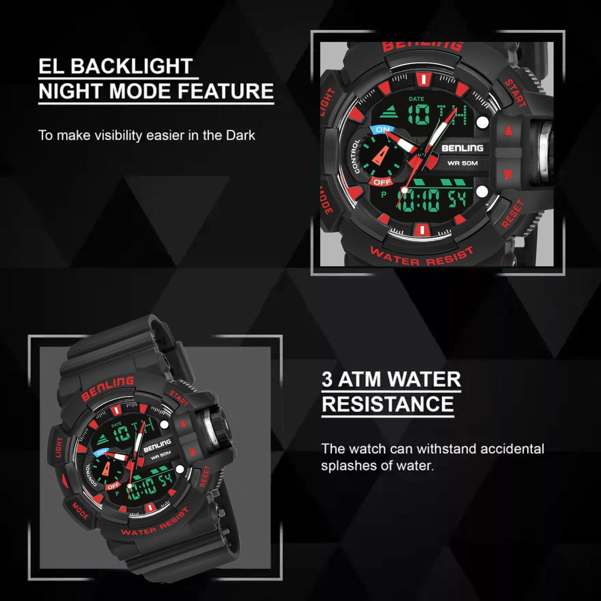 Benling Affordable and Durable Ana-Digital Watch with EL Backlight-SKBLANDG-6005 - Benling