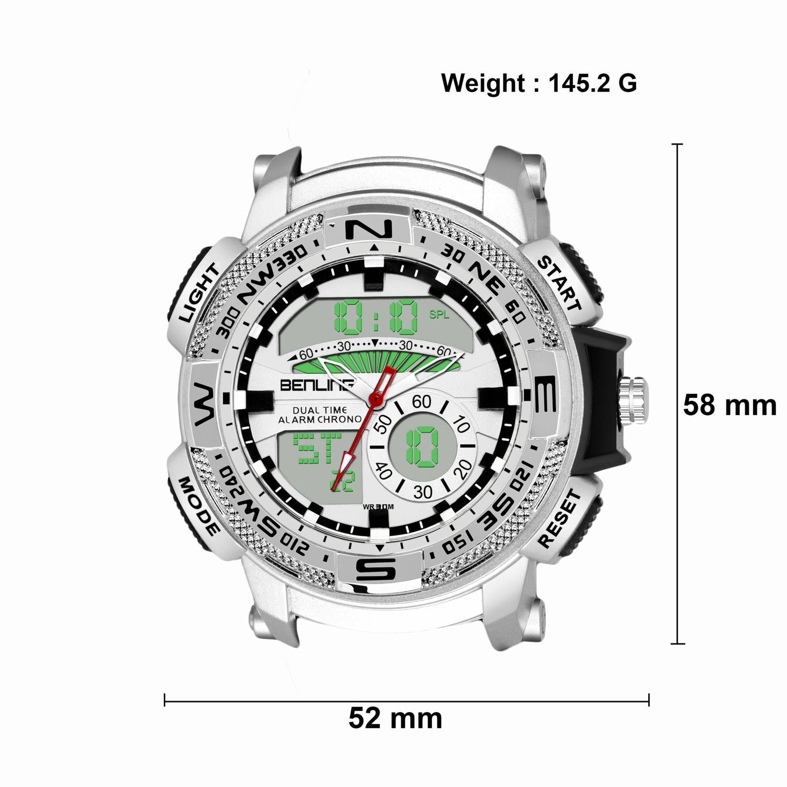 Benling Ana Digital Stainless Steel Chain Watch for Men