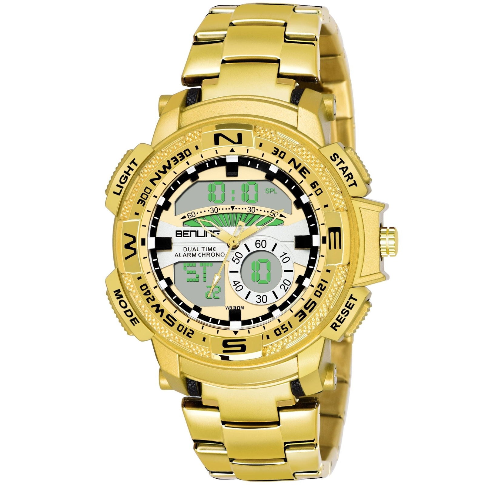 Benling Ana Digital Stainless Steel Chain Watch for Men