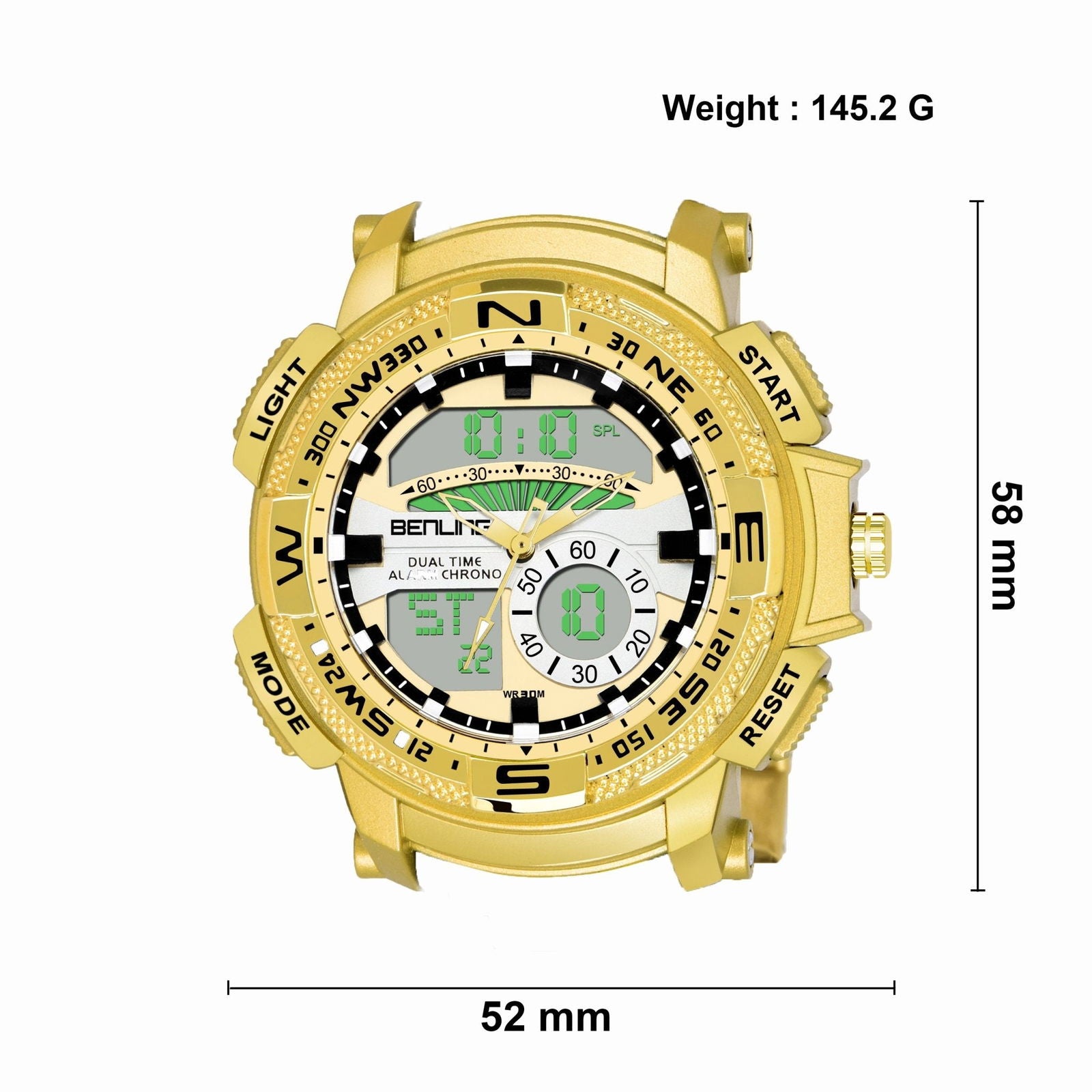 Benling Ana Digital Stainless Steel Chain Watch for Men