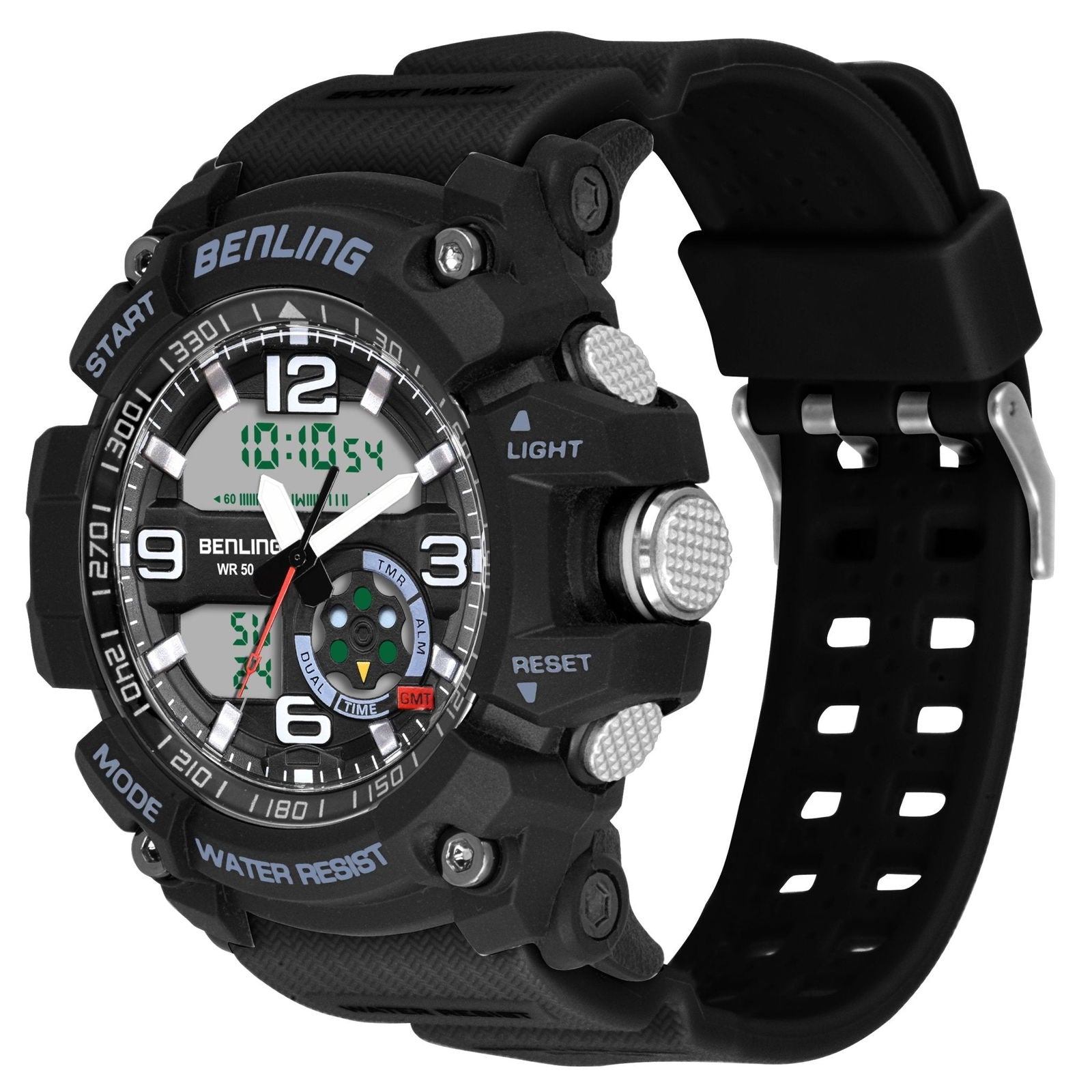 Benling Analog Digital Watch with EL Backlight – SKBLANDG-6006
