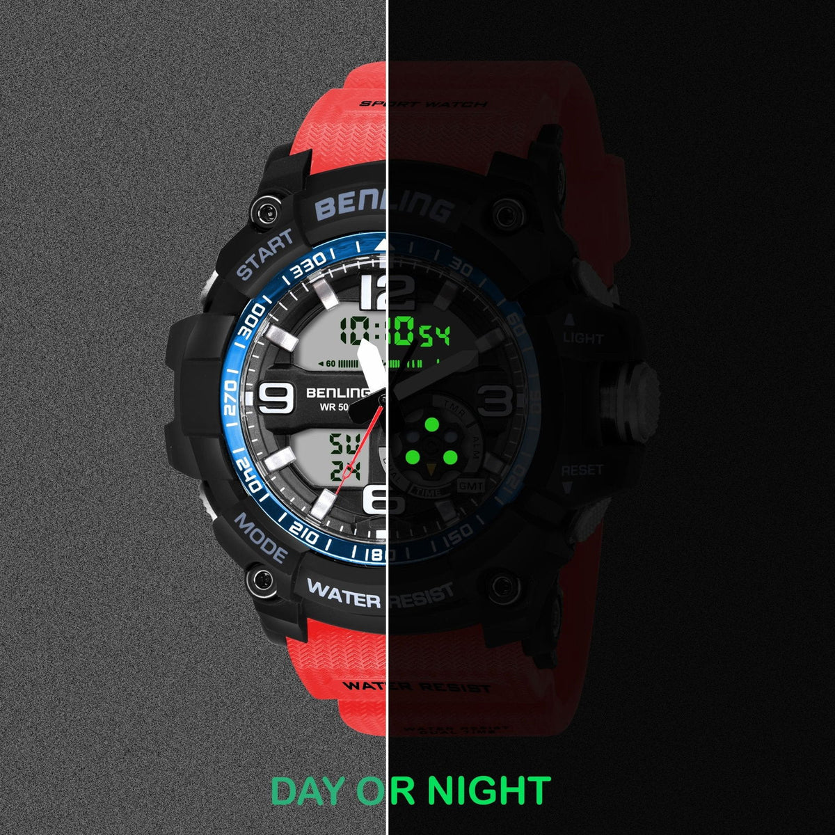 Benling Analog Digital Watch with EL Backlight – SKBLANDG-6006 - Benling