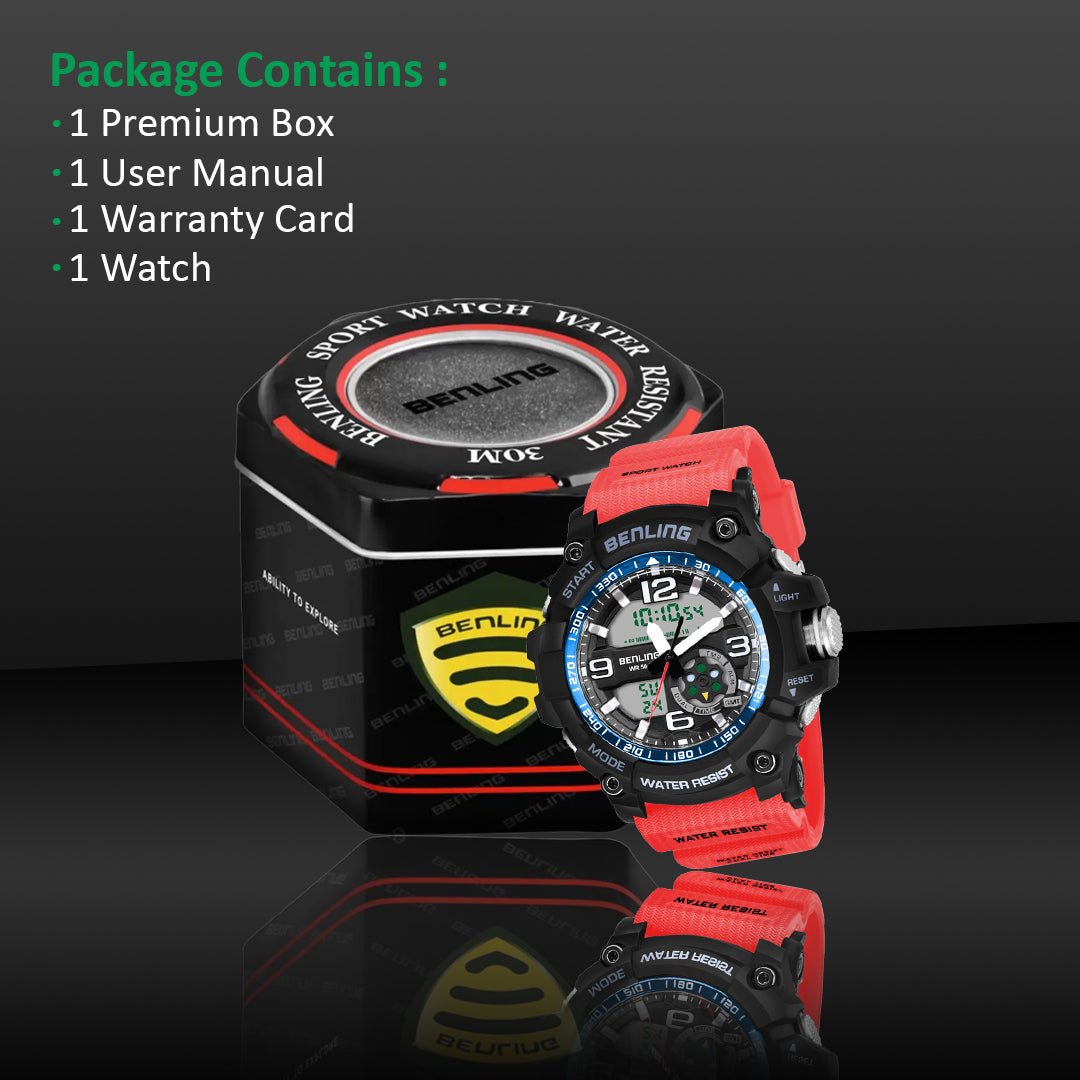 Benling Analog Digital Watch with EL Backlight – SKBLANDG-6006 - Benling