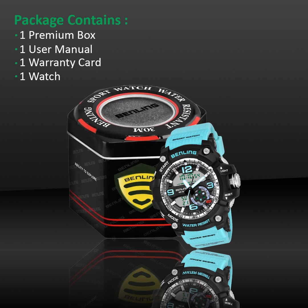 Benling Analog Digital Watch with EL Backlight – SKBLANDG-6006 - Benling